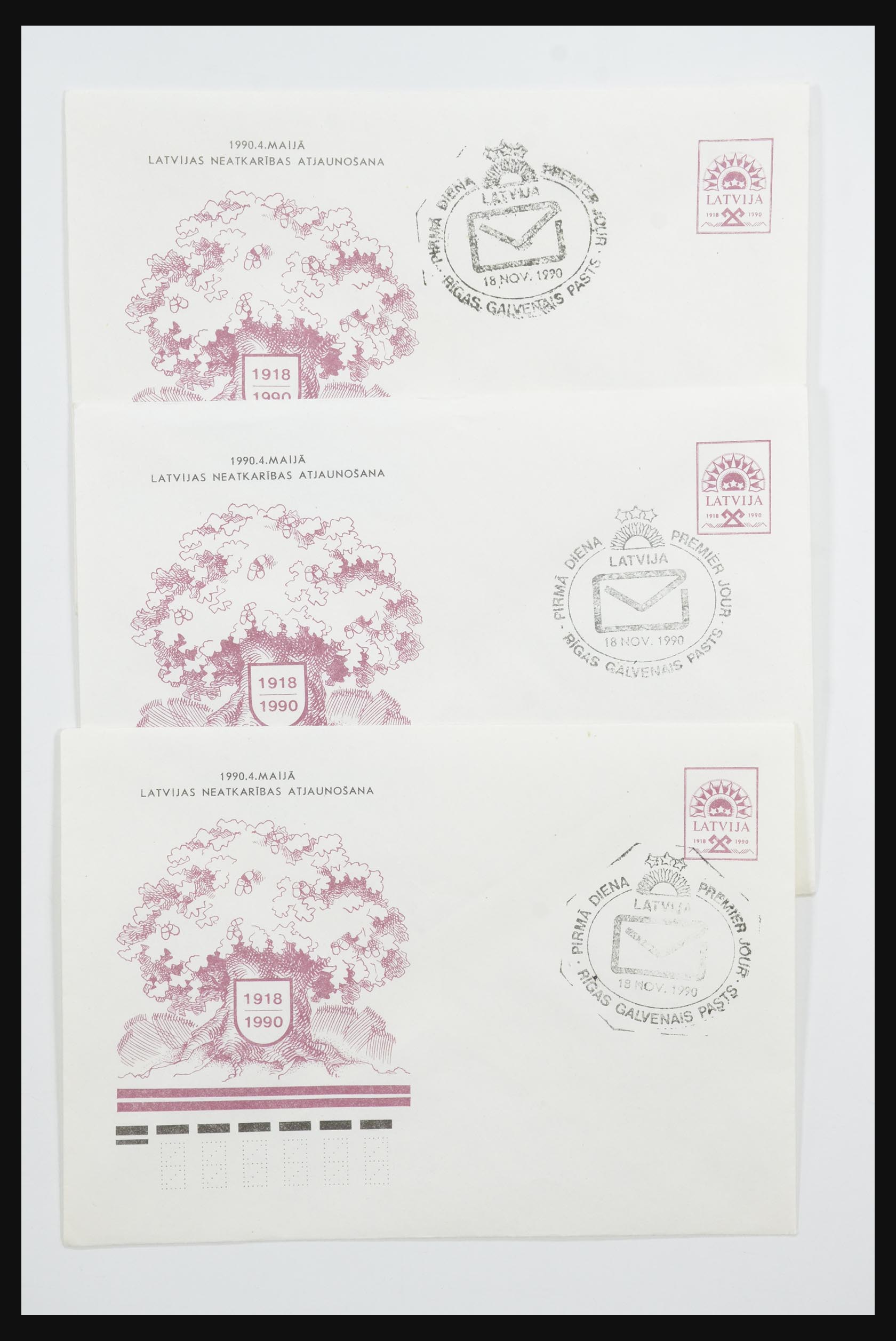 31584 005 - 31584 Letland brieven/FDC's en postwaardestukken 1990-1992.