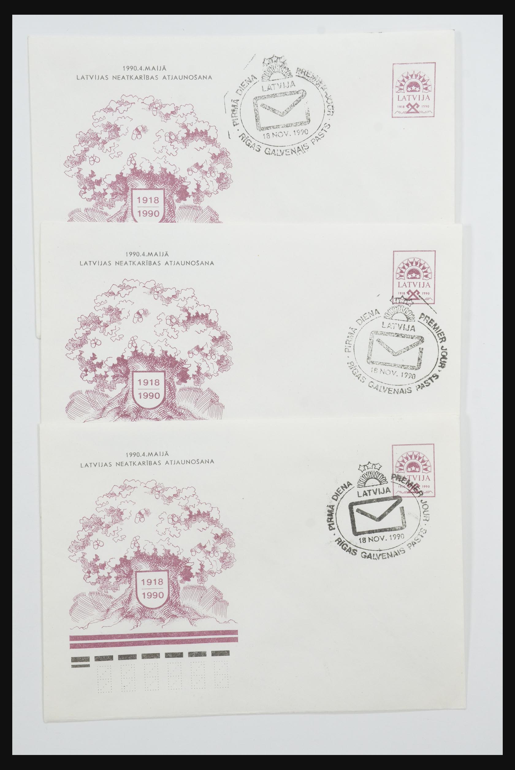 31584 006 - 31584 Letland brieven/FDC's en postwaardestukken 1990-1992.
