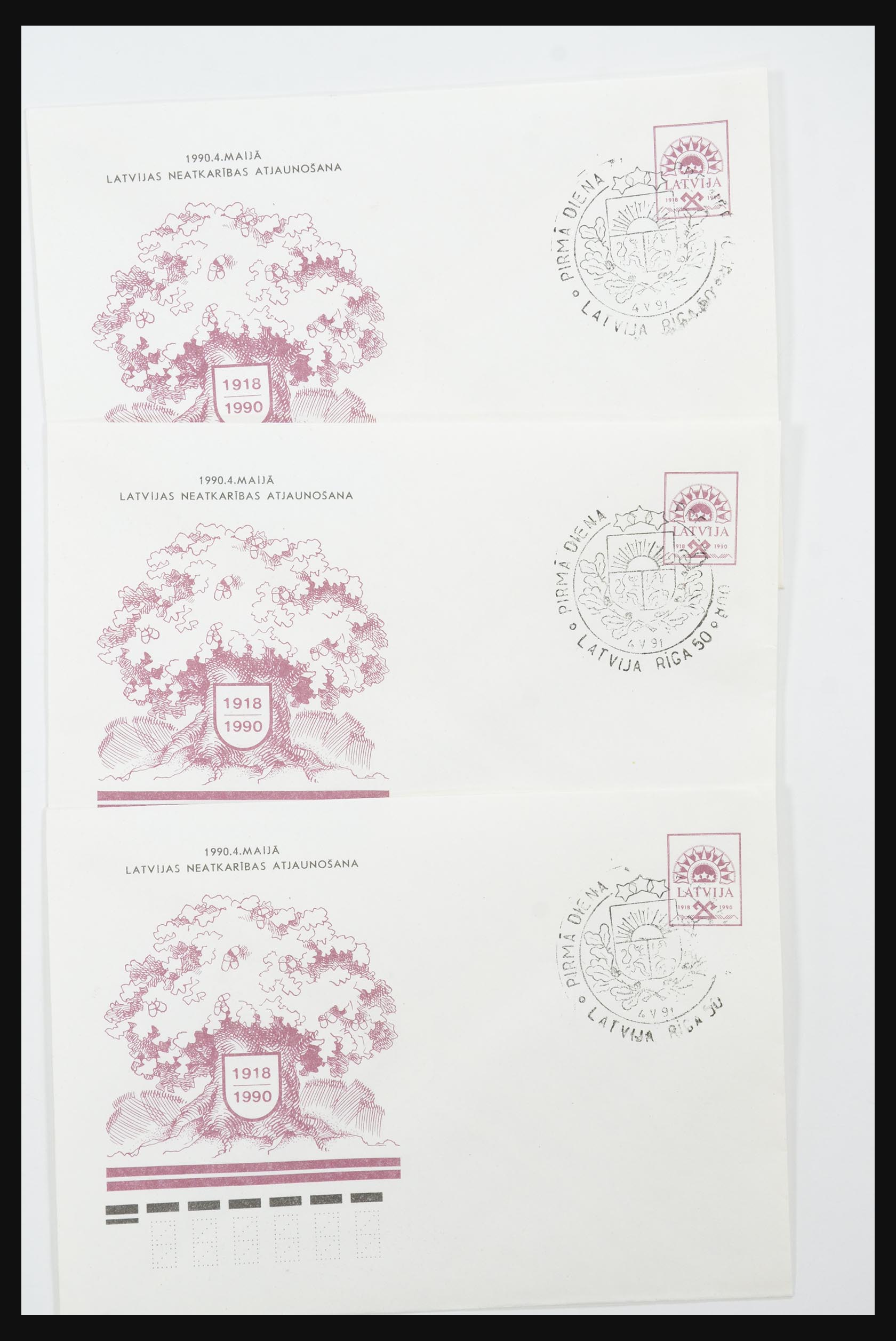 31584 007 - 31584 Letland brieven/FDC's en postwaardestukken 1990-1992.