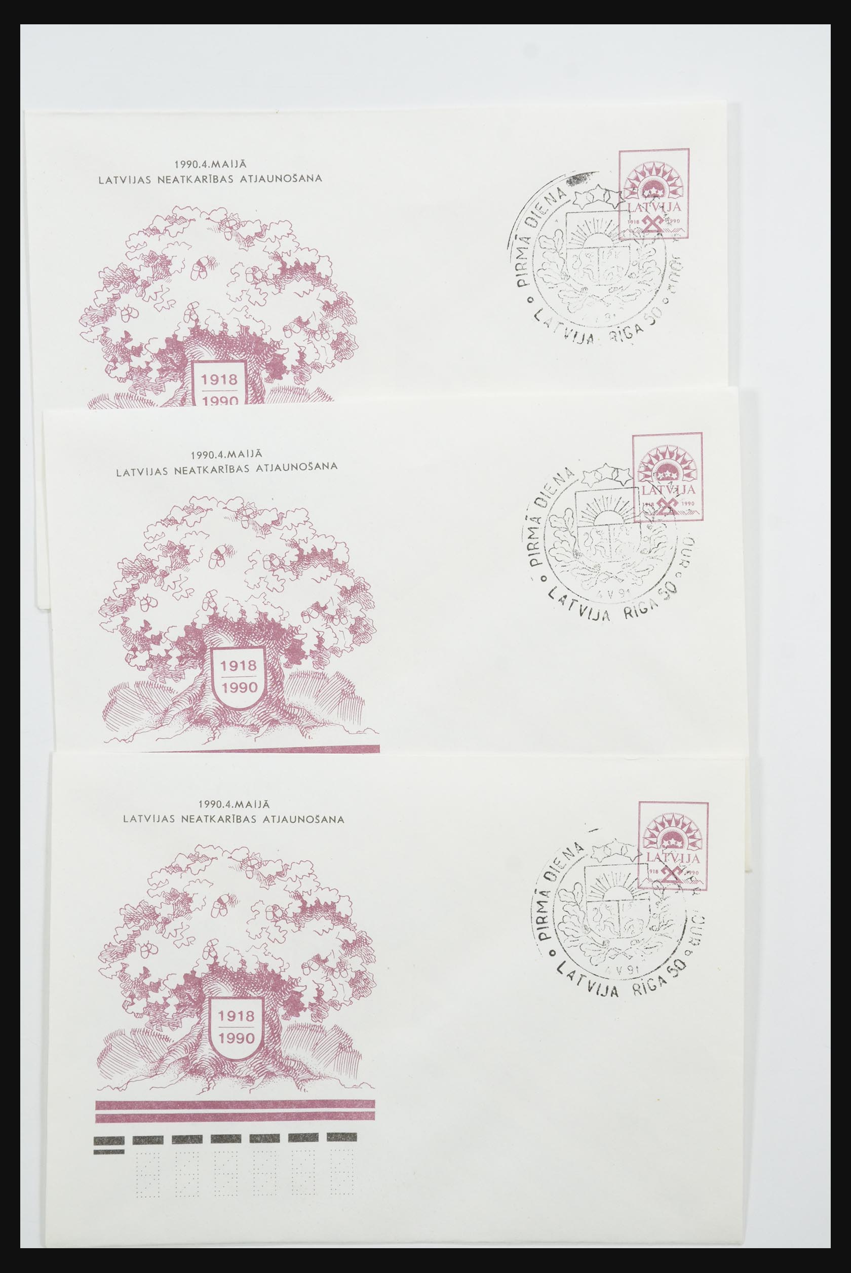 31584 008 - 31584 Letland brieven/FDC's en postwaardestukken 1990-1992.