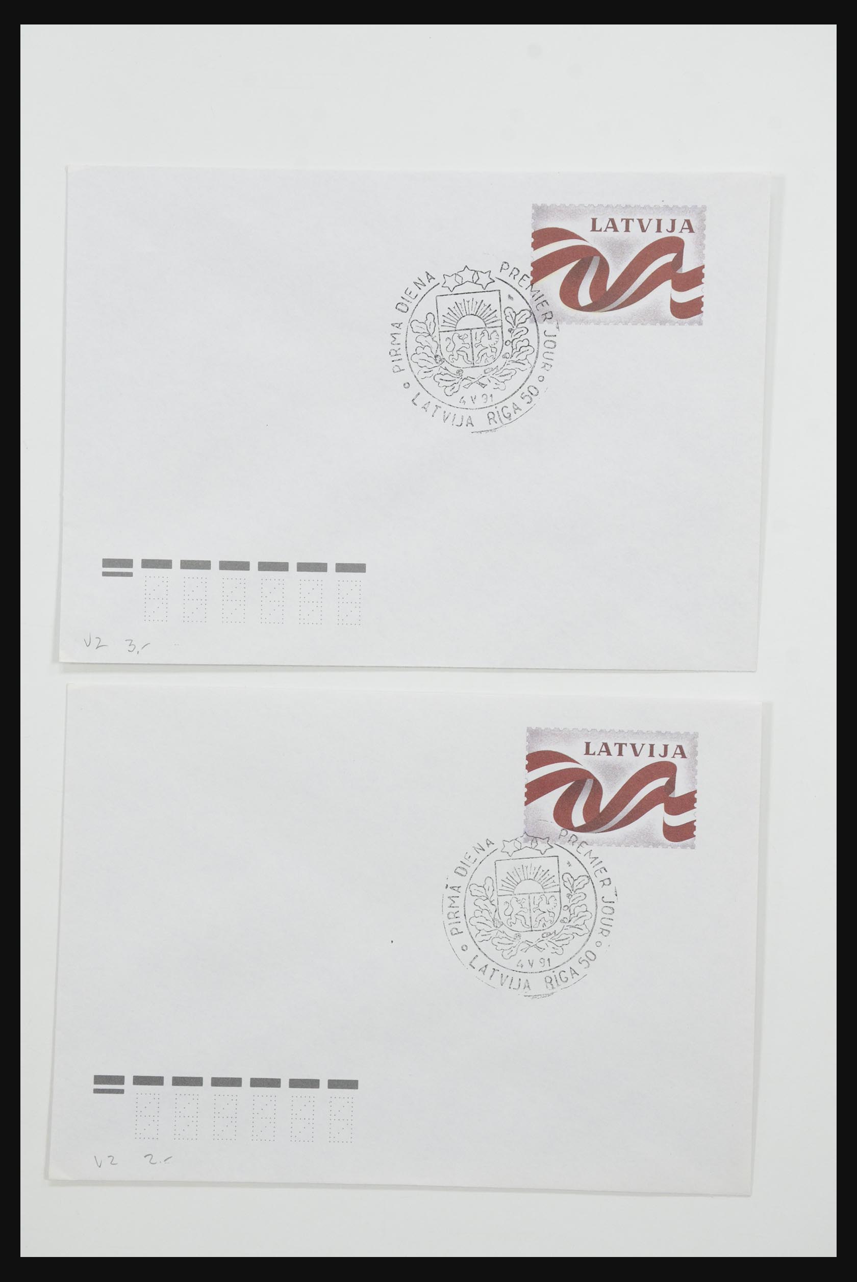 31584 012 - 31584 Letland brieven/FDC's en postwaardestukken 1990-1992.