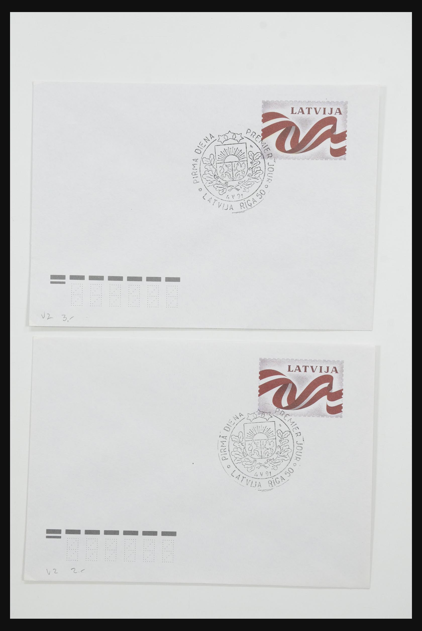 31584 012 - 31584 Letland brieven/FDC's en postwaardestukken 1990-1992.