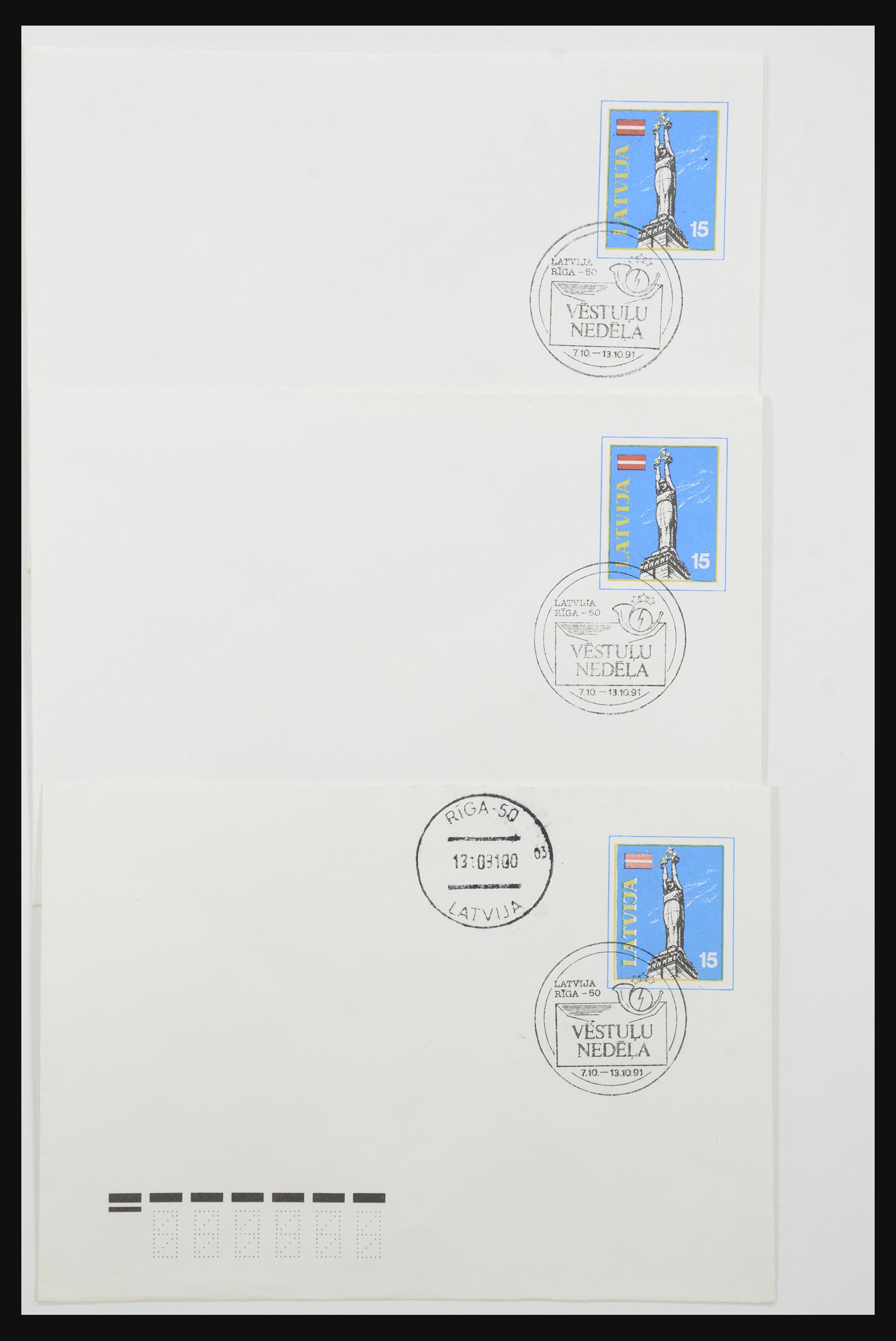 31584 025 - 31584 Letland brieven/FDC's en postwaardestukken 1990-1992.
