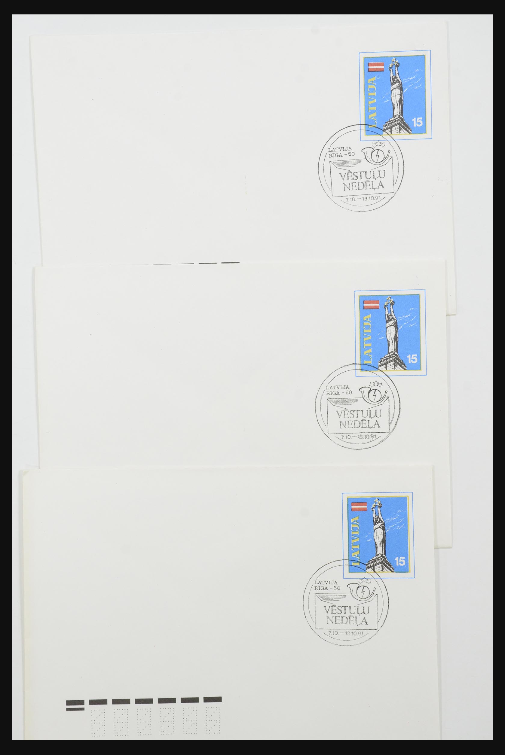 31584 027 - 31584 Letland brieven/FDC's en postwaardestukken 1990-1992.