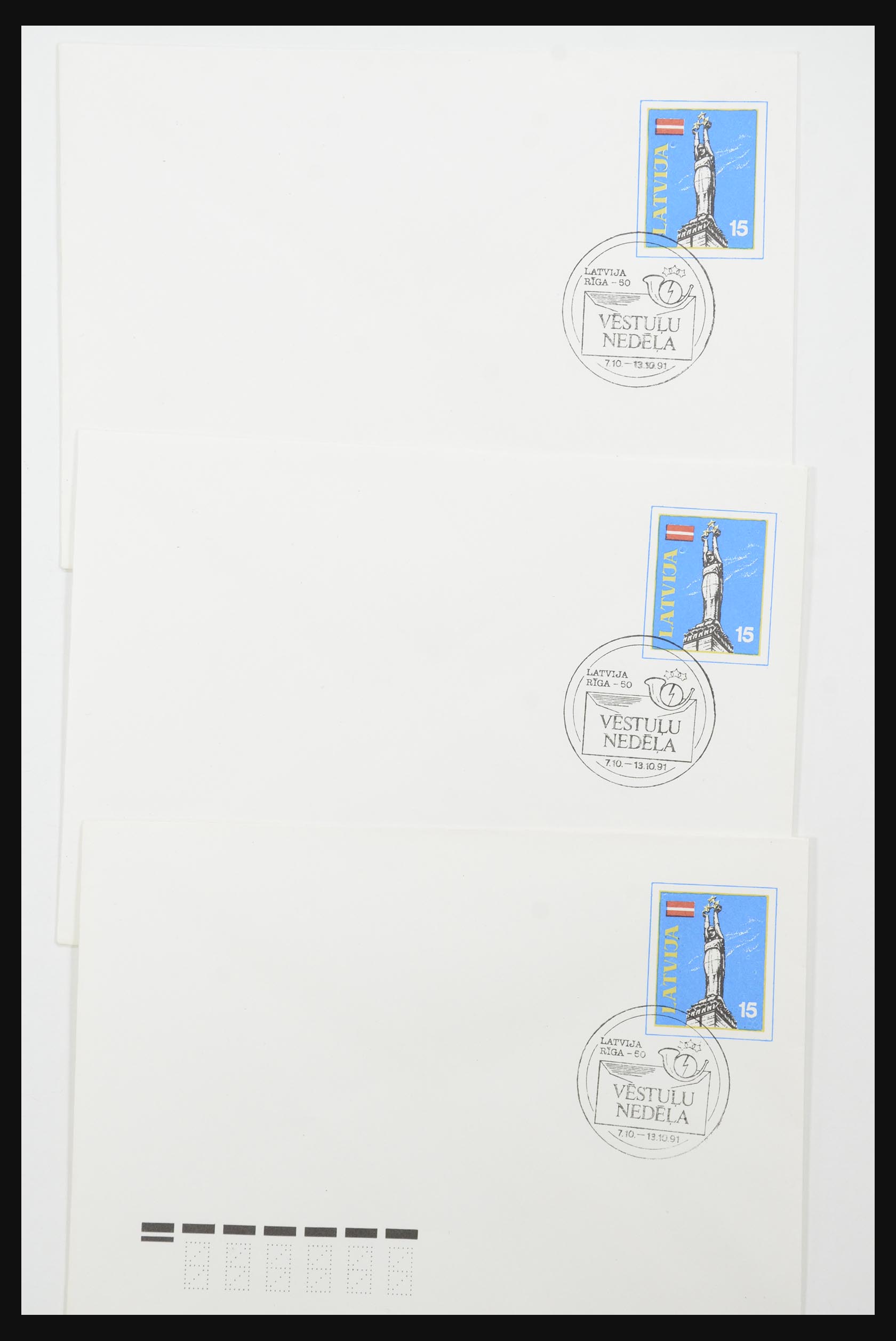 31584 028 - 31584 Letland brieven/FDC's en postwaardestukken 1990-1992.