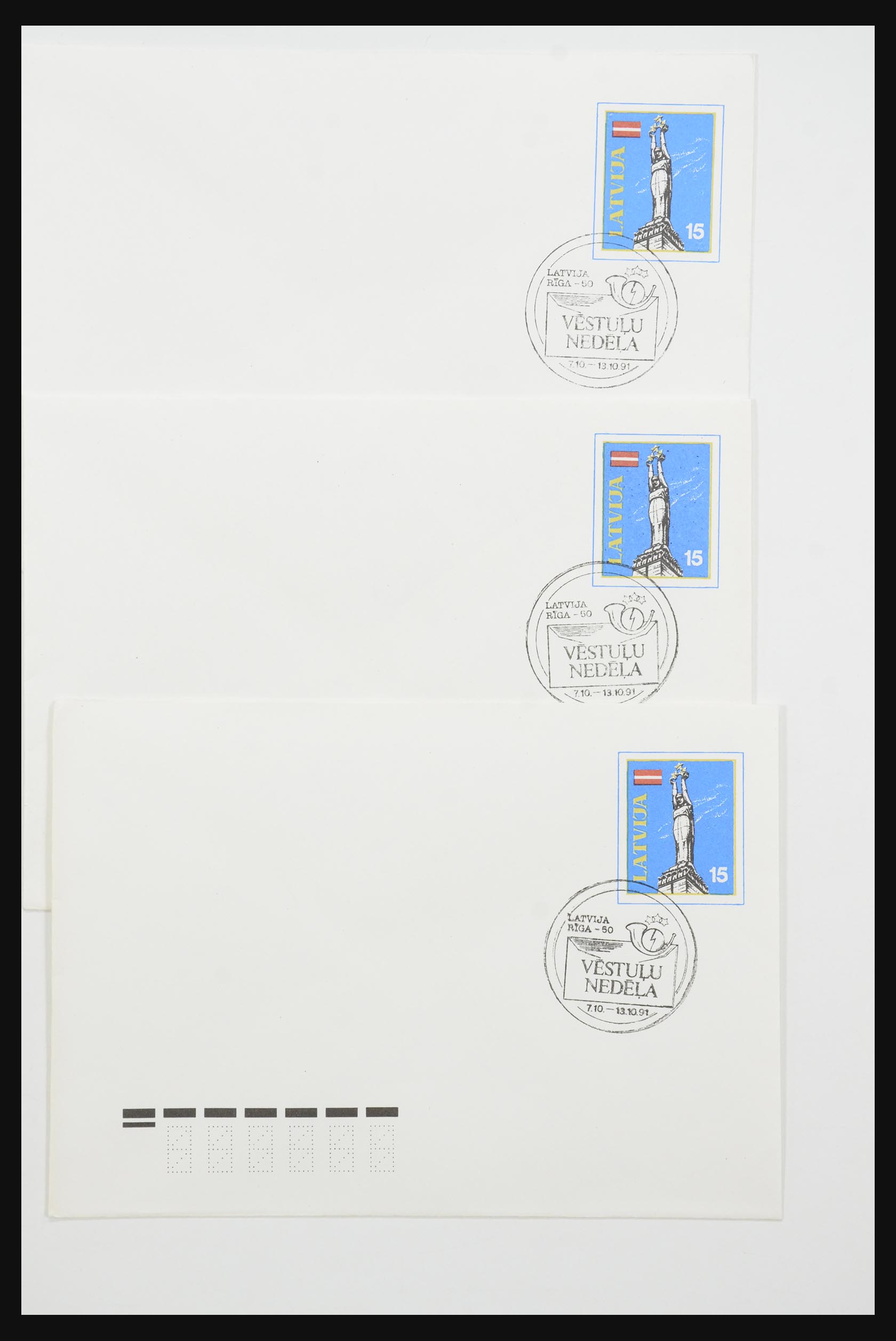 31584 031 - 31584 Letland brieven/FDC's en postwaardestukken 1990-1992.