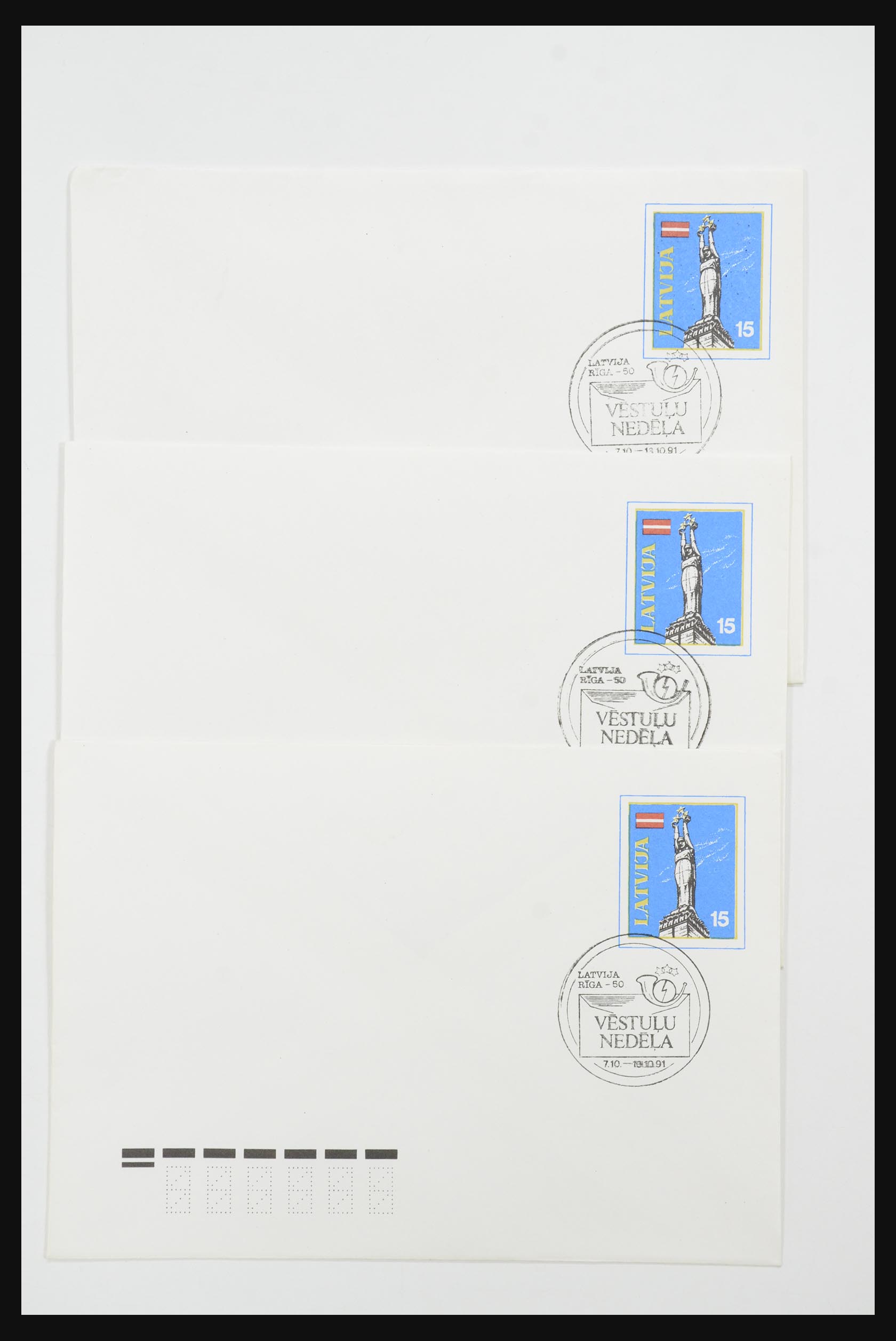 31584 032 - 31584 Letland brieven/FDC's en postwaardestukken 1990-1992.