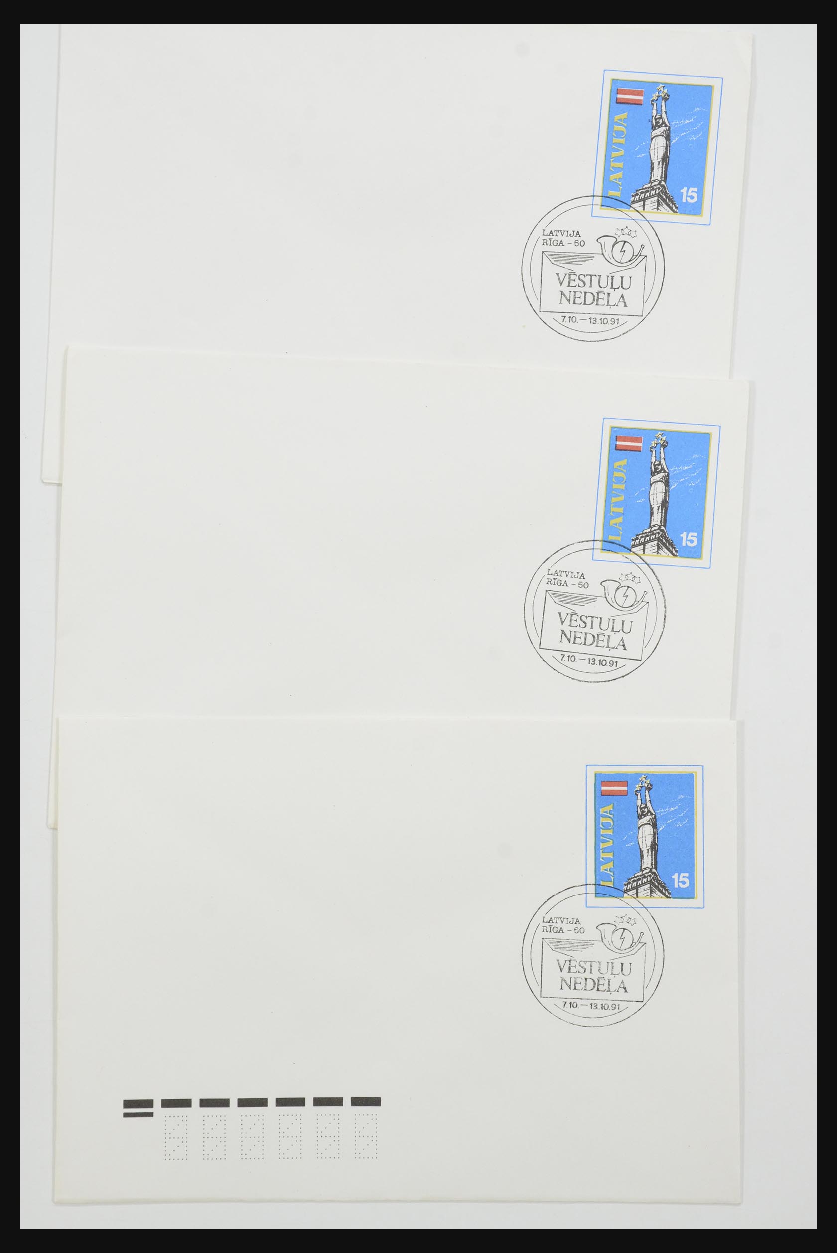 31584 033 - 31584 Letland brieven/FDC's en postwaardestukken 1990-1992.