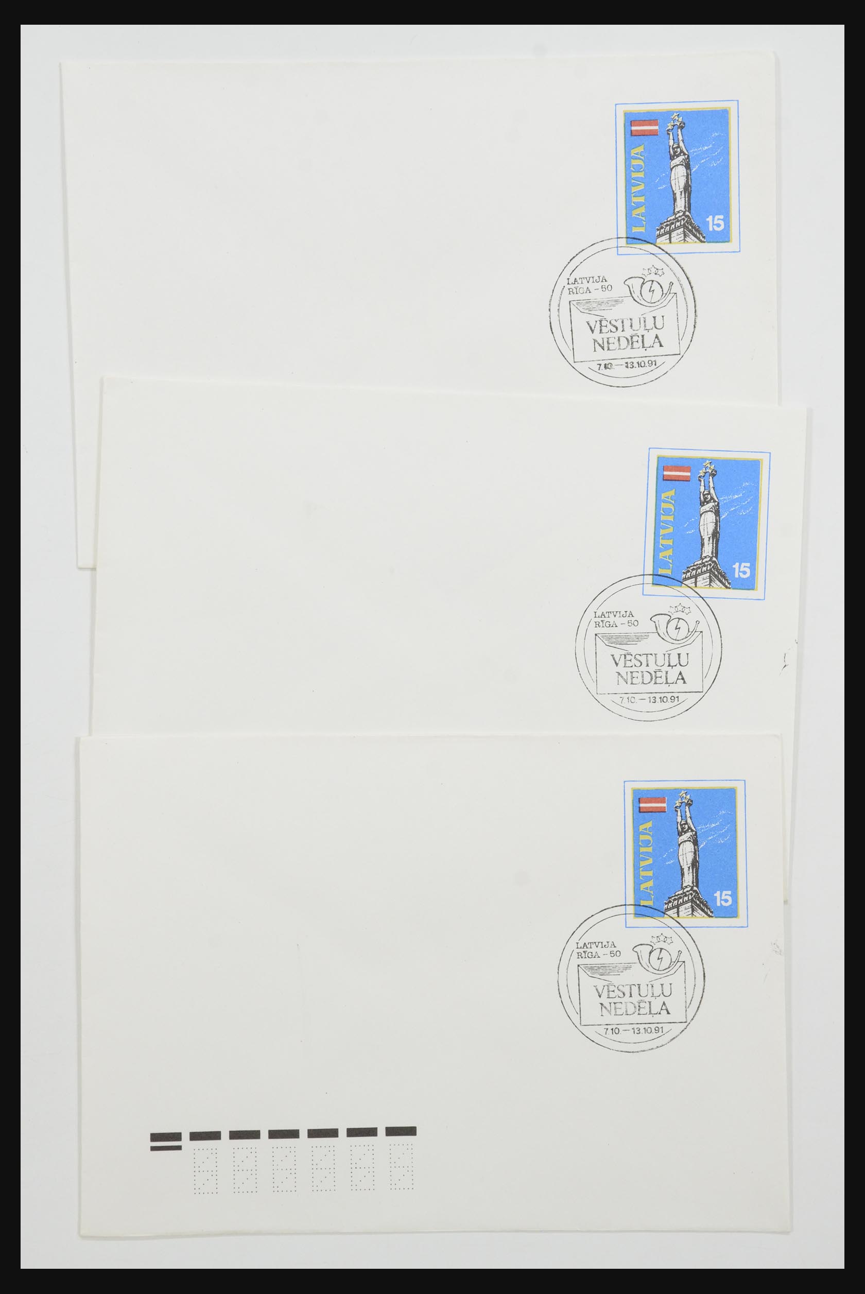31584 034 - 31584 Letland brieven/FDC's en postwaardestukken 1990-1992.