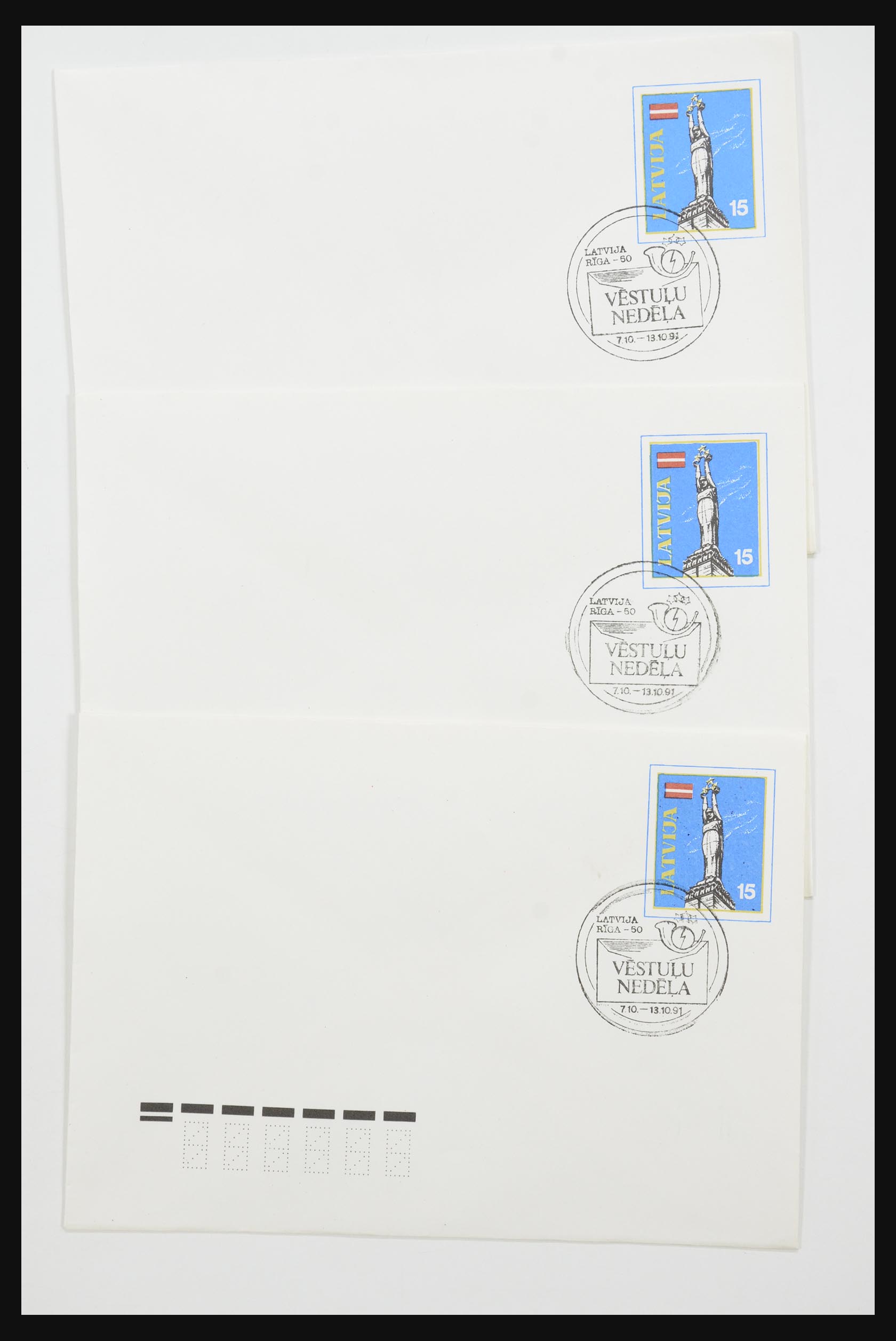 31584 035 - 31584 Letland brieven/FDC's en postwaardestukken 1990-1992.