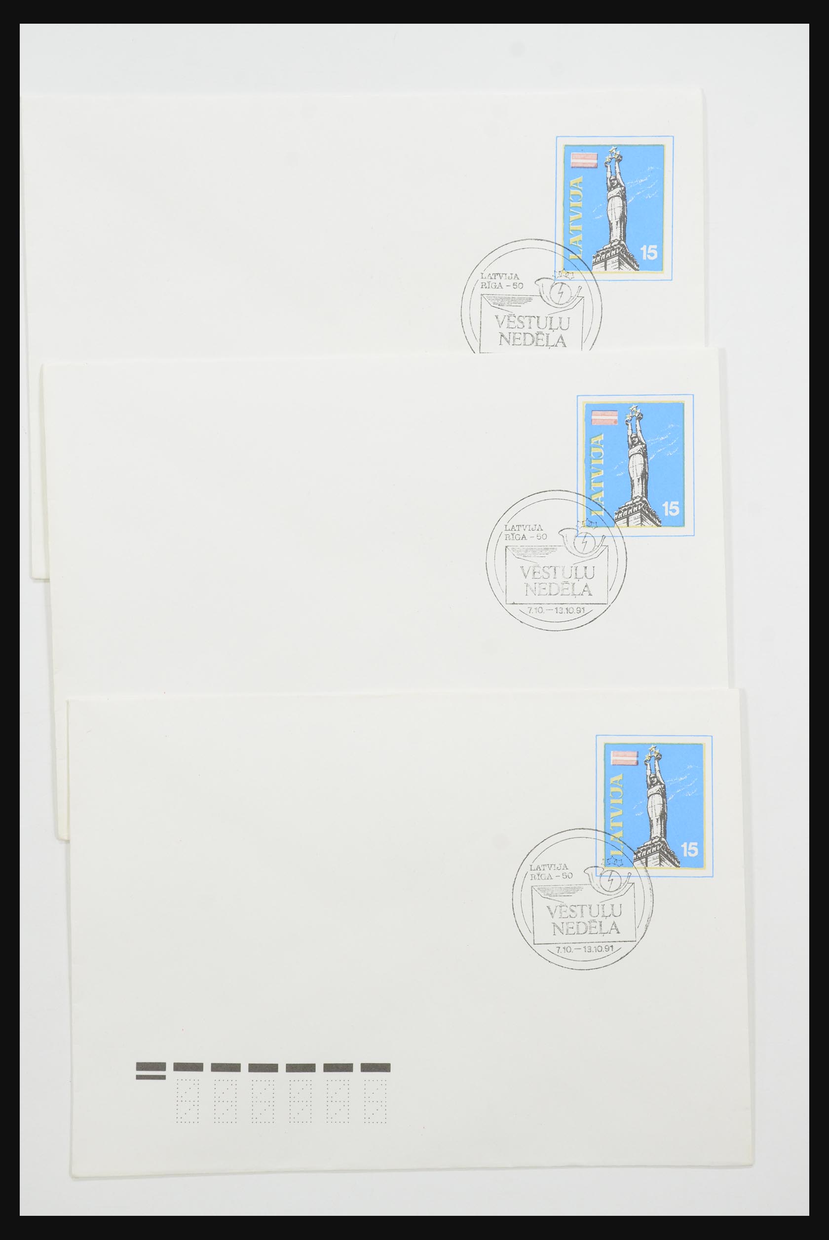 31584 036 - 31584 Letland brieven/FDC's en postwaardestukken 1990-1992.