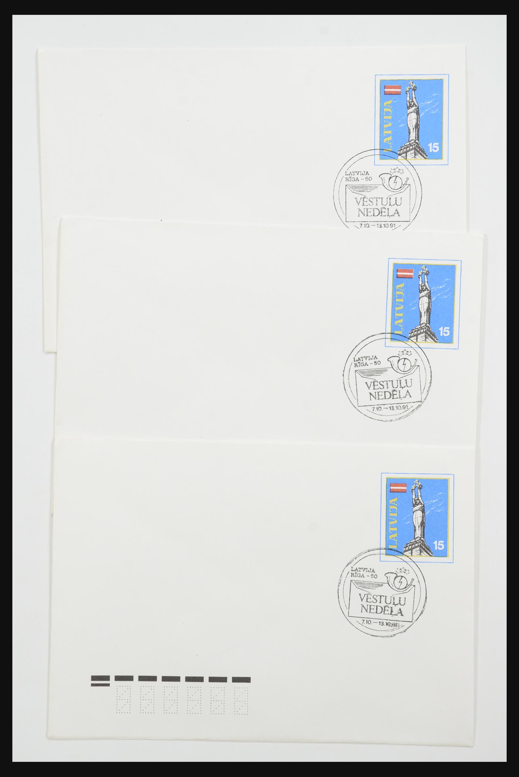 31584 037 - 31584 Letland brieven/FDC's en postwaardestukken 1990-1992.