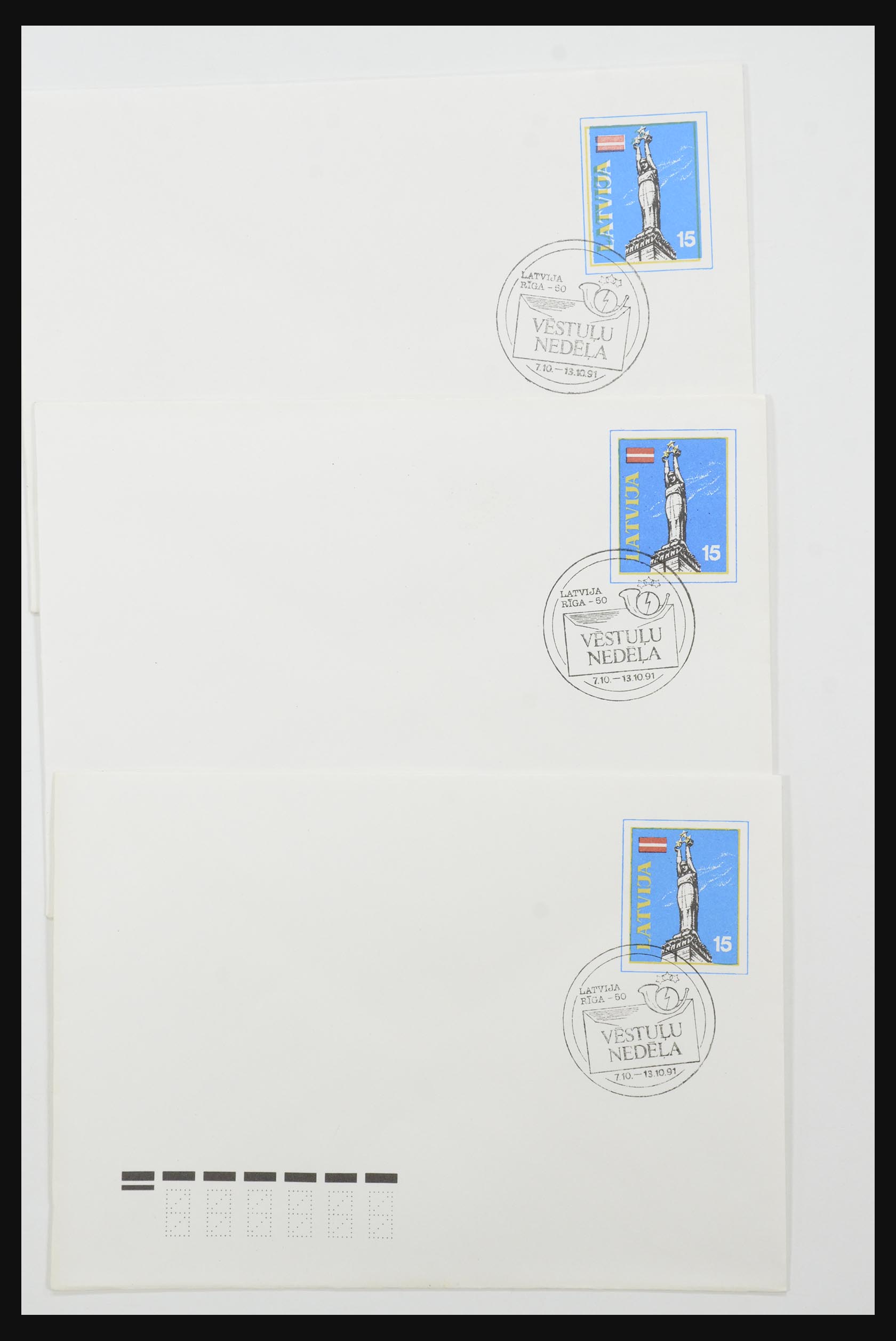 31584 039 - 31584 Letland brieven/FDC's en postwaardestukken 1990-1992.