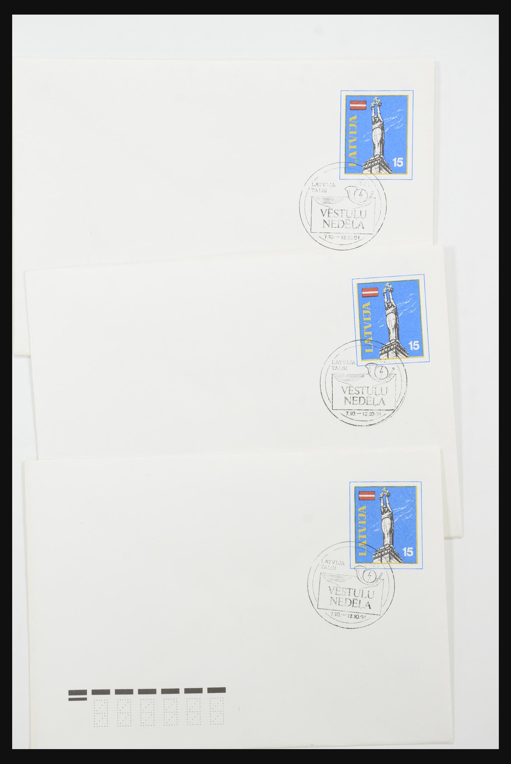 31584 043 - 31584 Letland brieven/FDC's en postwaardestukken 1990-1992.