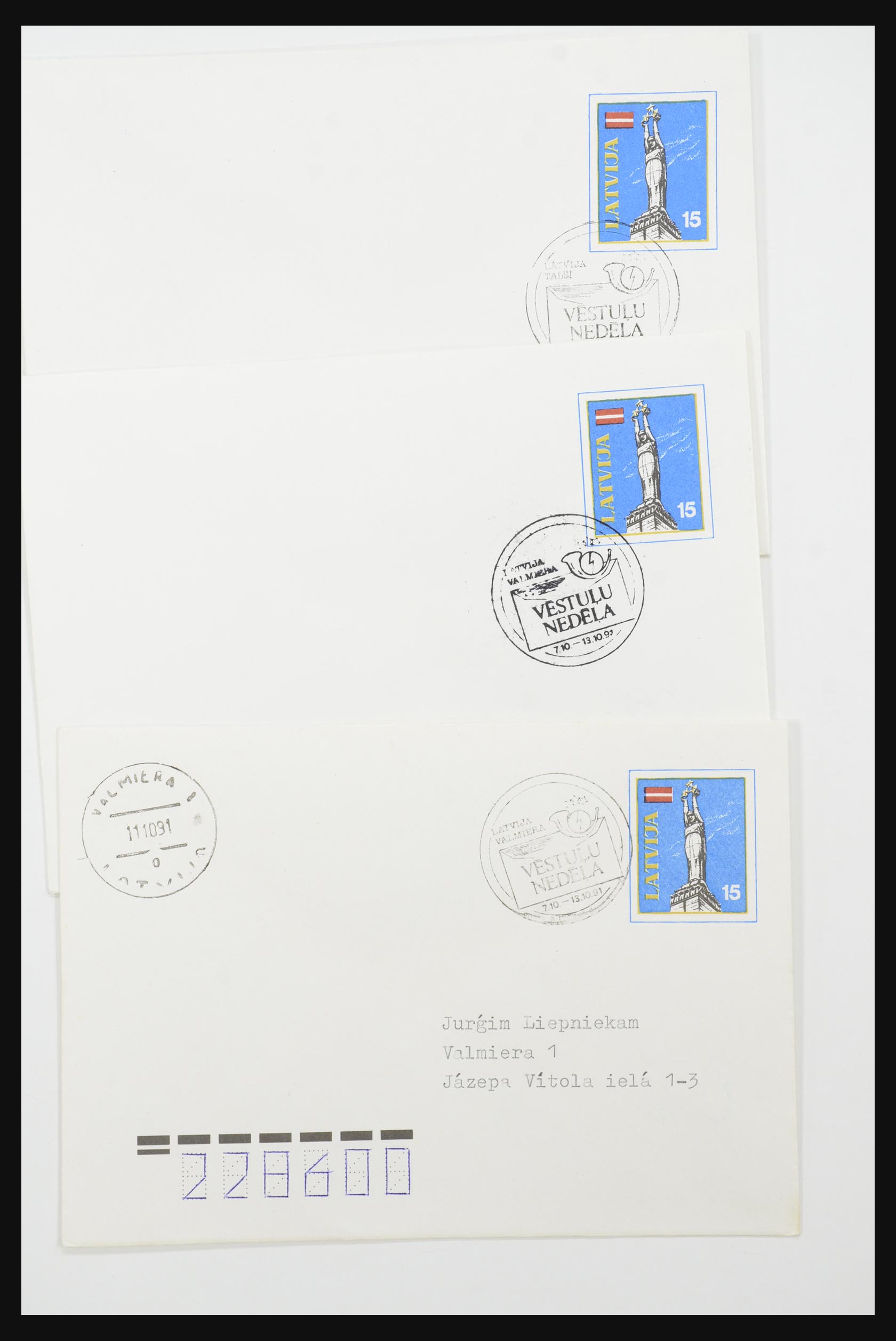 31584 044 - 31584 Letland brieven/FDC's en postwaardestukken 1990-1992.