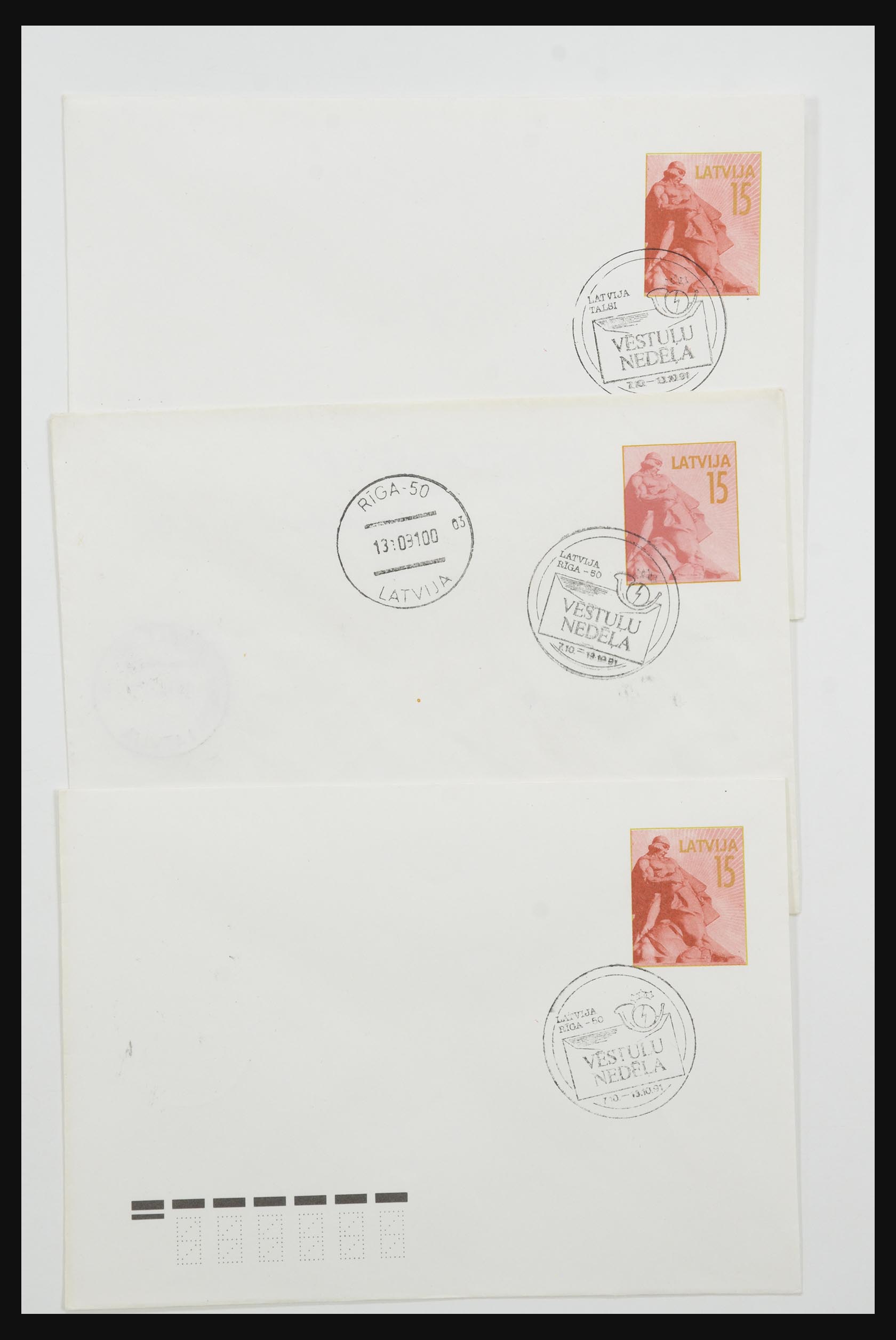 31584 045 - 31584 Letland brieven/FDC's en postwaardestukken 1990-1992.