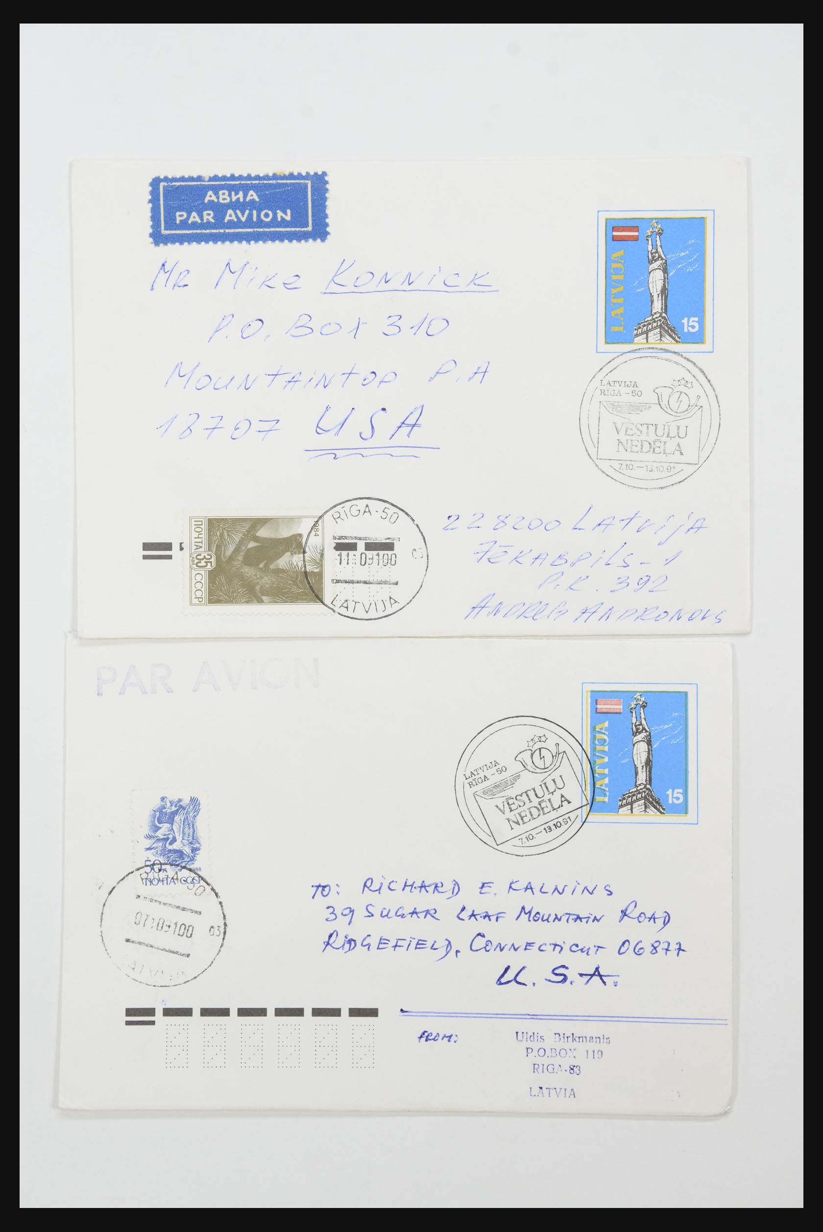 31584 047 - 31584 Latvia covers/FDC's and postal stationeries 1990-1992.