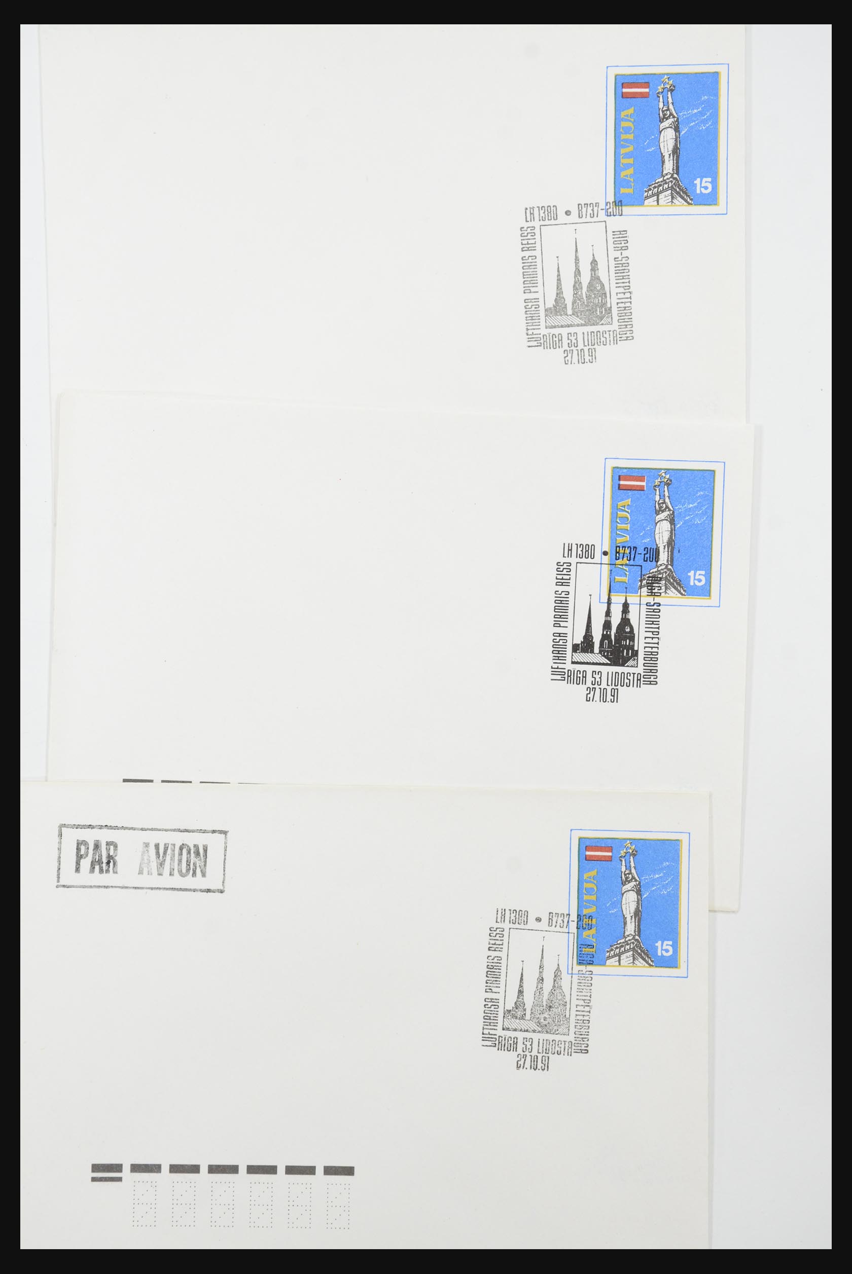 31584 055 - 31584 Letland brieven/FDC's en postwaardestukken 1990-1992.