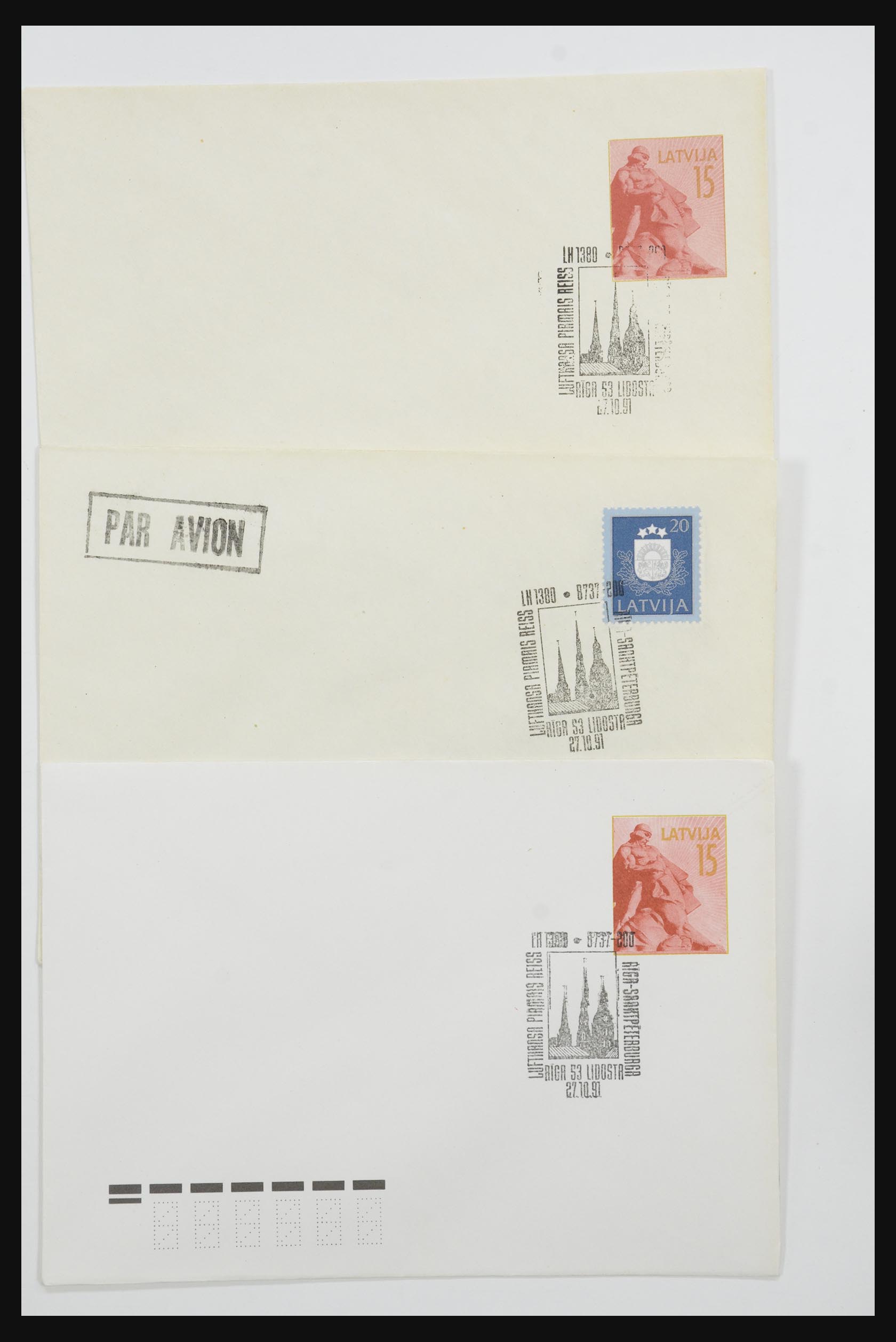 31584 056 - 31584 Letland brieven/FDC's en postwaardestukken 1990-1992.
