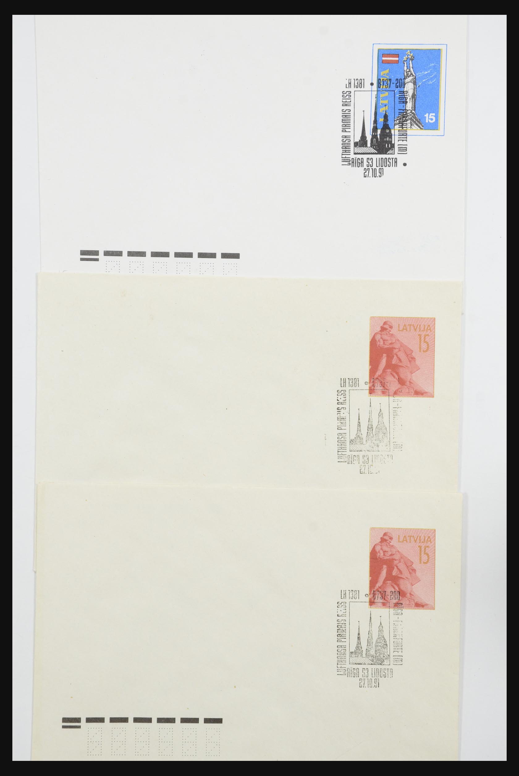 31584 057 - 31584 Letland brieven/FDC's en postwaardestukken 1990-1992.