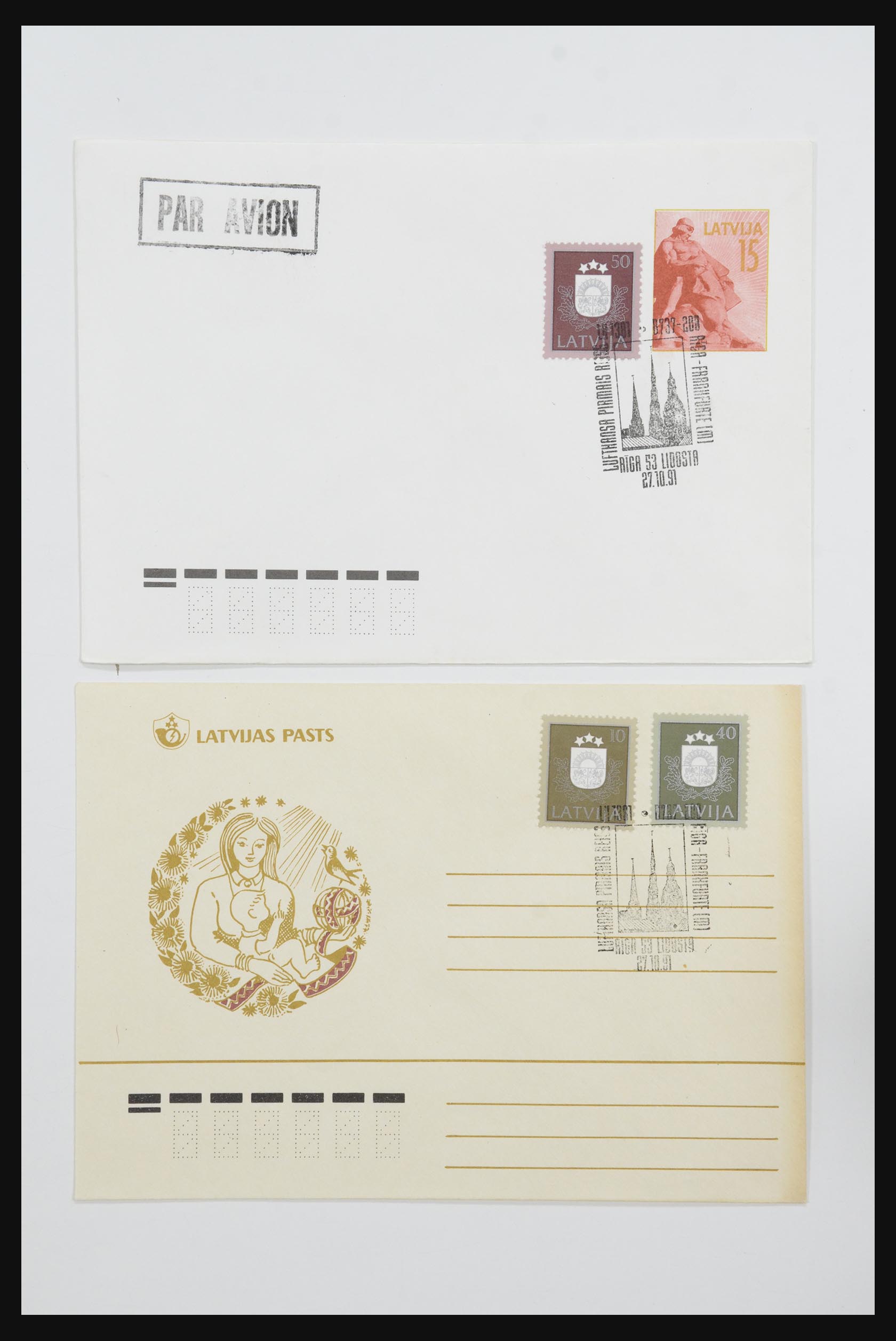 31584 058 - 31584 Letland brieven/FDC's en postwaardestukken 1990-1992.