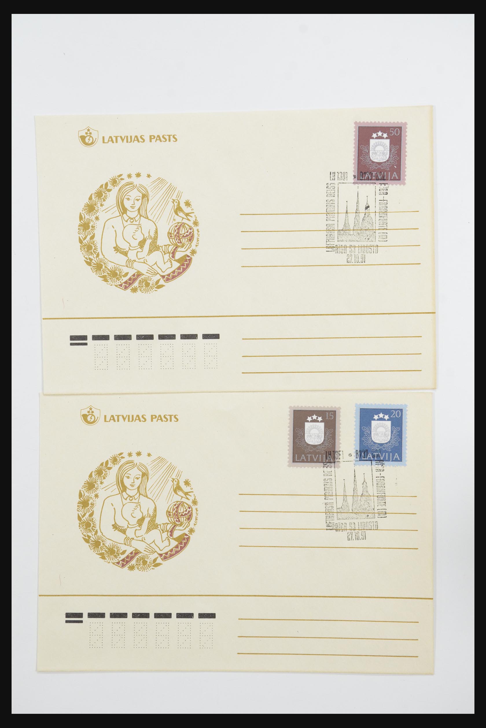 31584 059 - 31584 Letland brieven/FDC's en postwaardestukken 1990-1992.