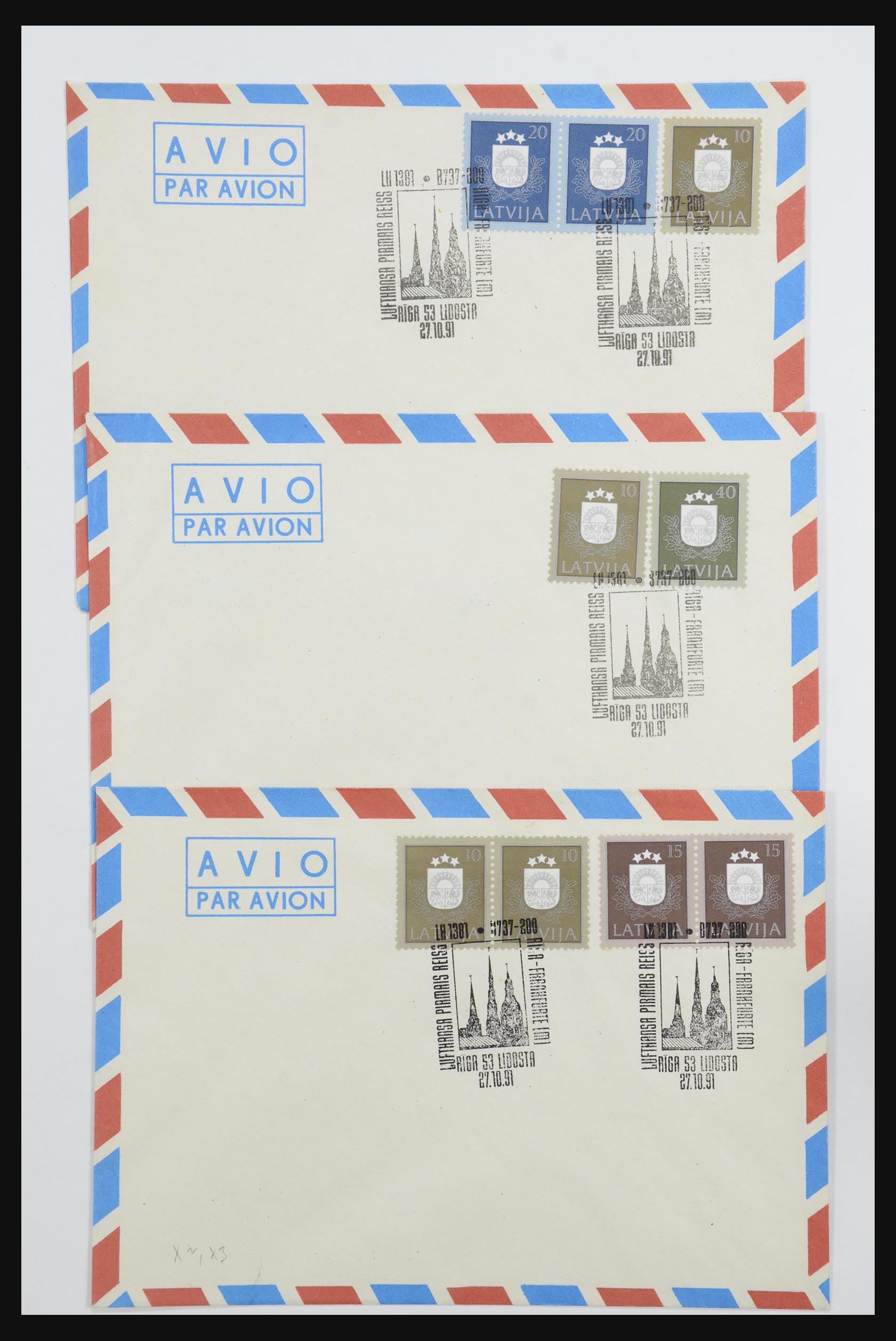 31584 060 - 31584 Letland brieven/FDC's en postwaardestukken 1990-1992.