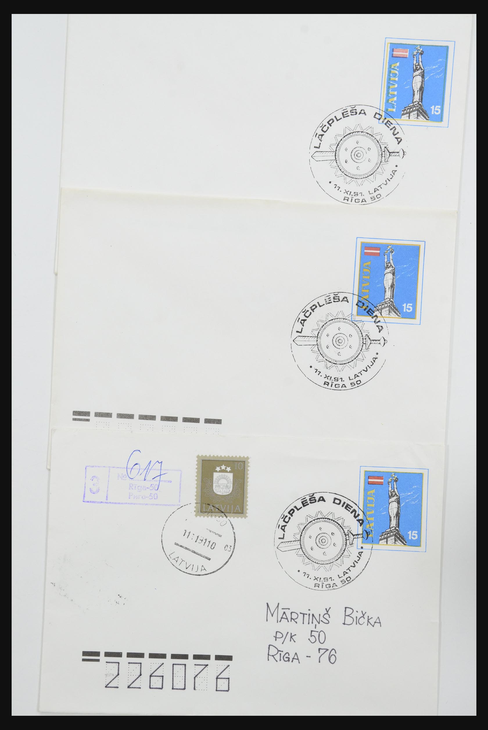 31584 069 - 31584 Latvia covers/FDC's and postal stationeries 1990-1992.