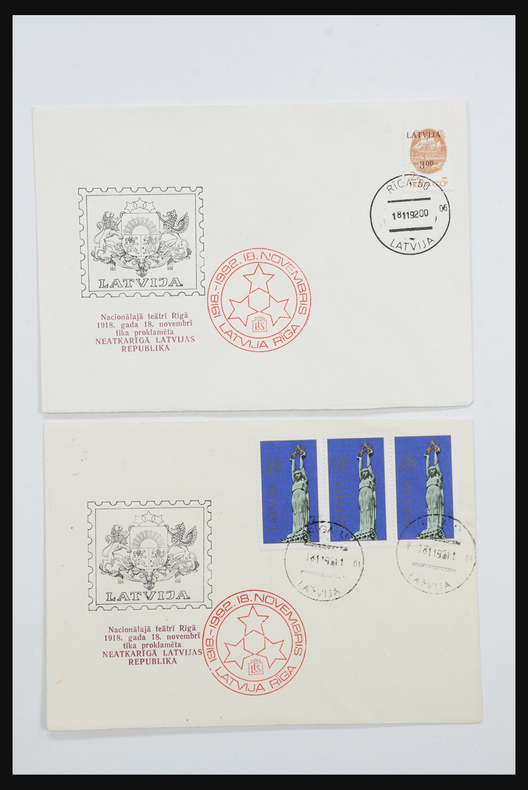 31584 606 - 31584 Latvia covers/FDC's and postal stationeries 1990-1992.