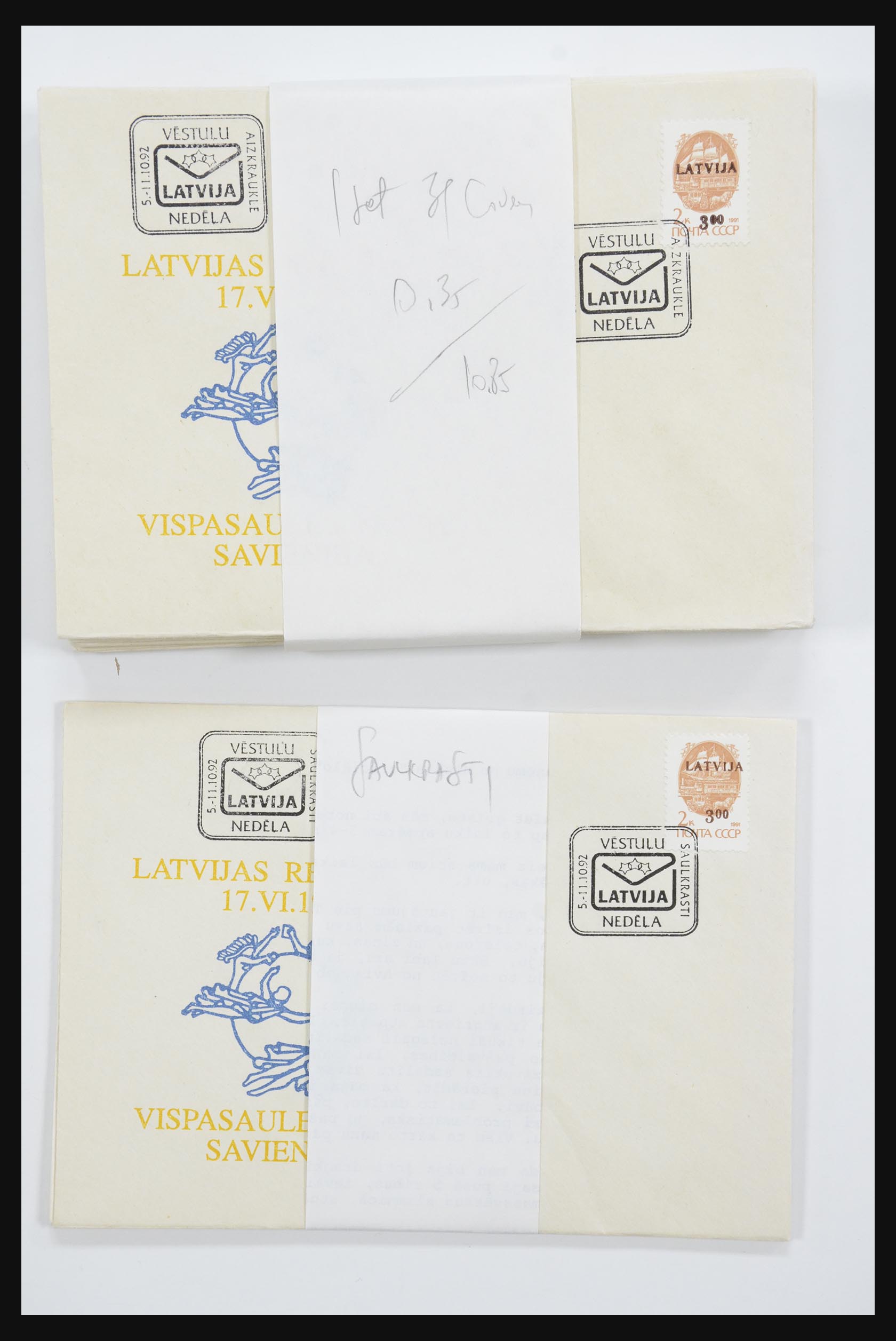 31584 633 - 31584 Letland brieven/FDC's en postwaardestukken 1990-1992.