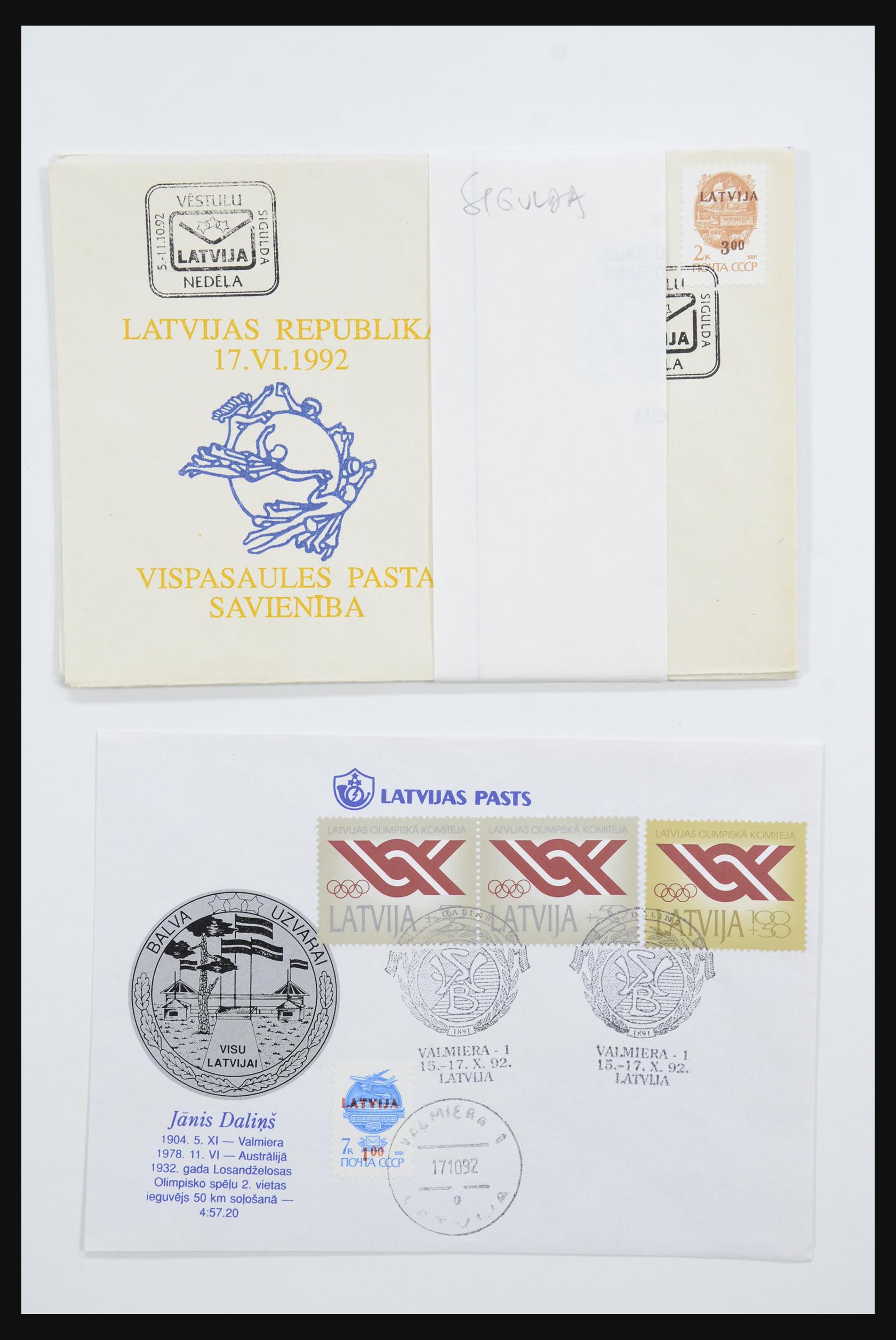 31584 634 - 31584 Letland brieven/FDC's en postwaardestukken 1990-1992.
