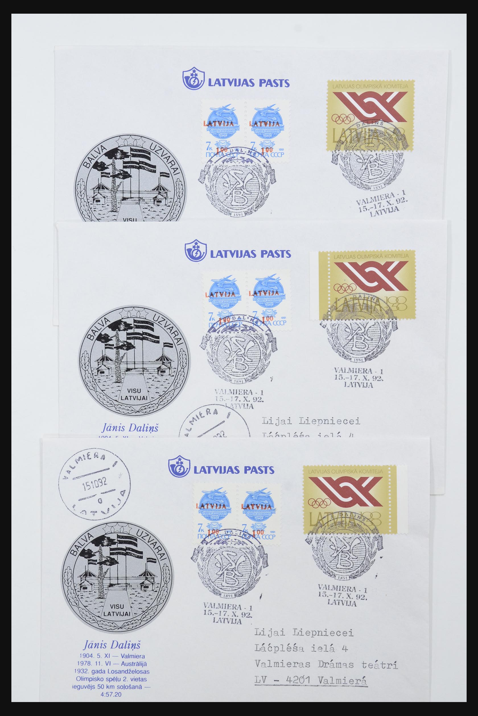 31584 640 - 31584 Letland brieven/FDC's en postwaardestukken 1990-1992.
