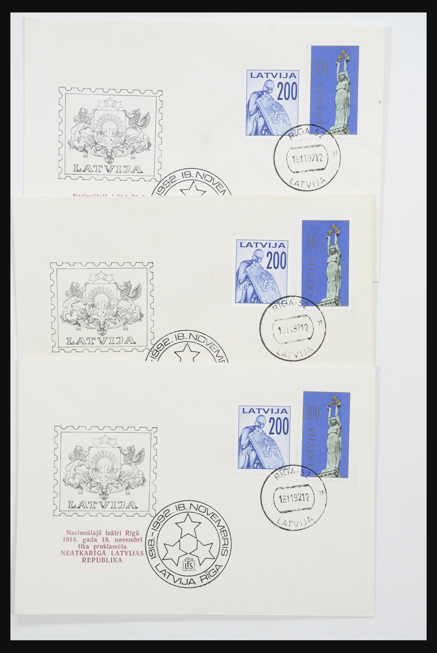 31584 649 - 31584 Letland brieven/FDC's en postwaardestukken 1990-1992.