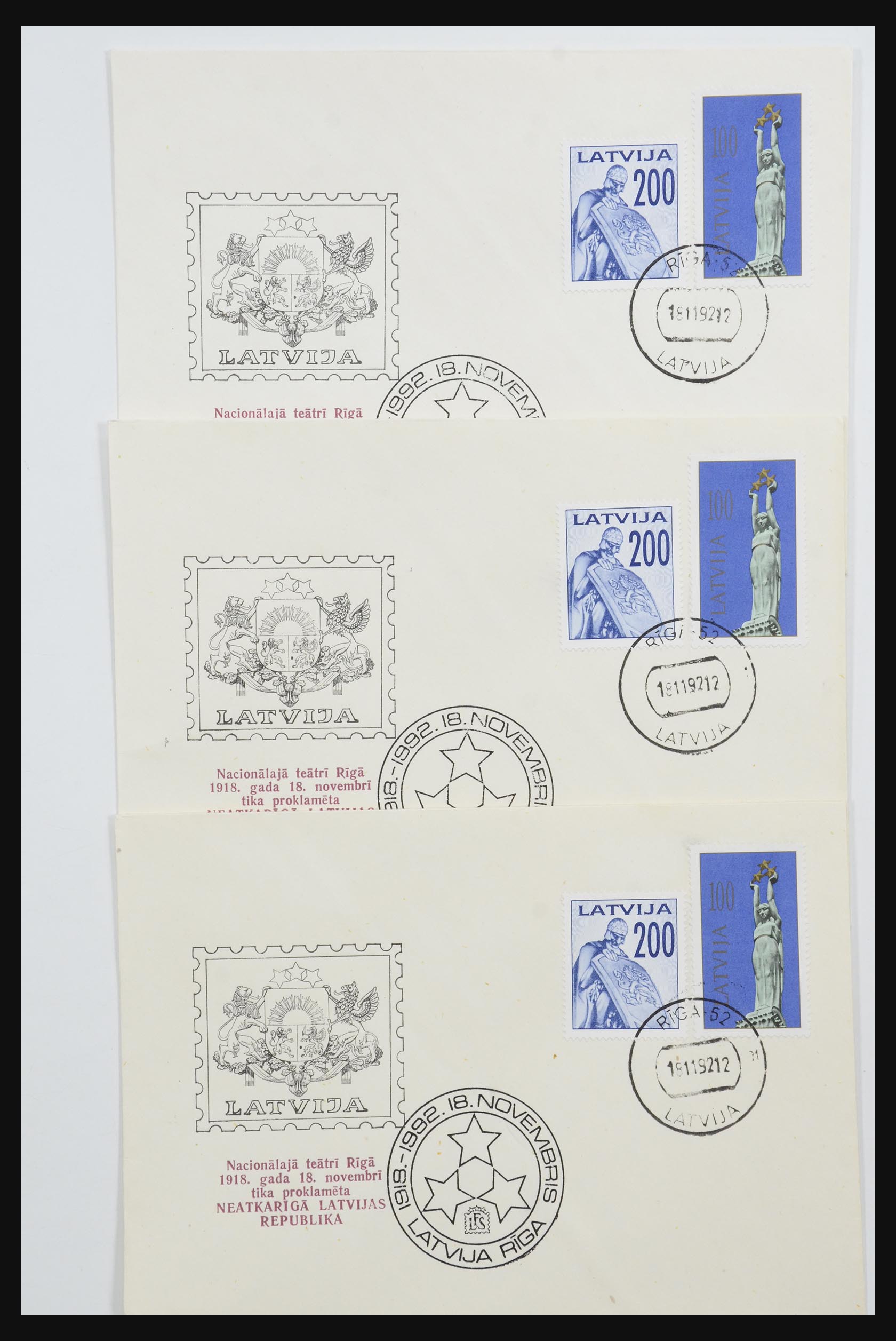 31584 651 - 31584 Letland brieven/FDC's en postwaardestukken 1990-1992.