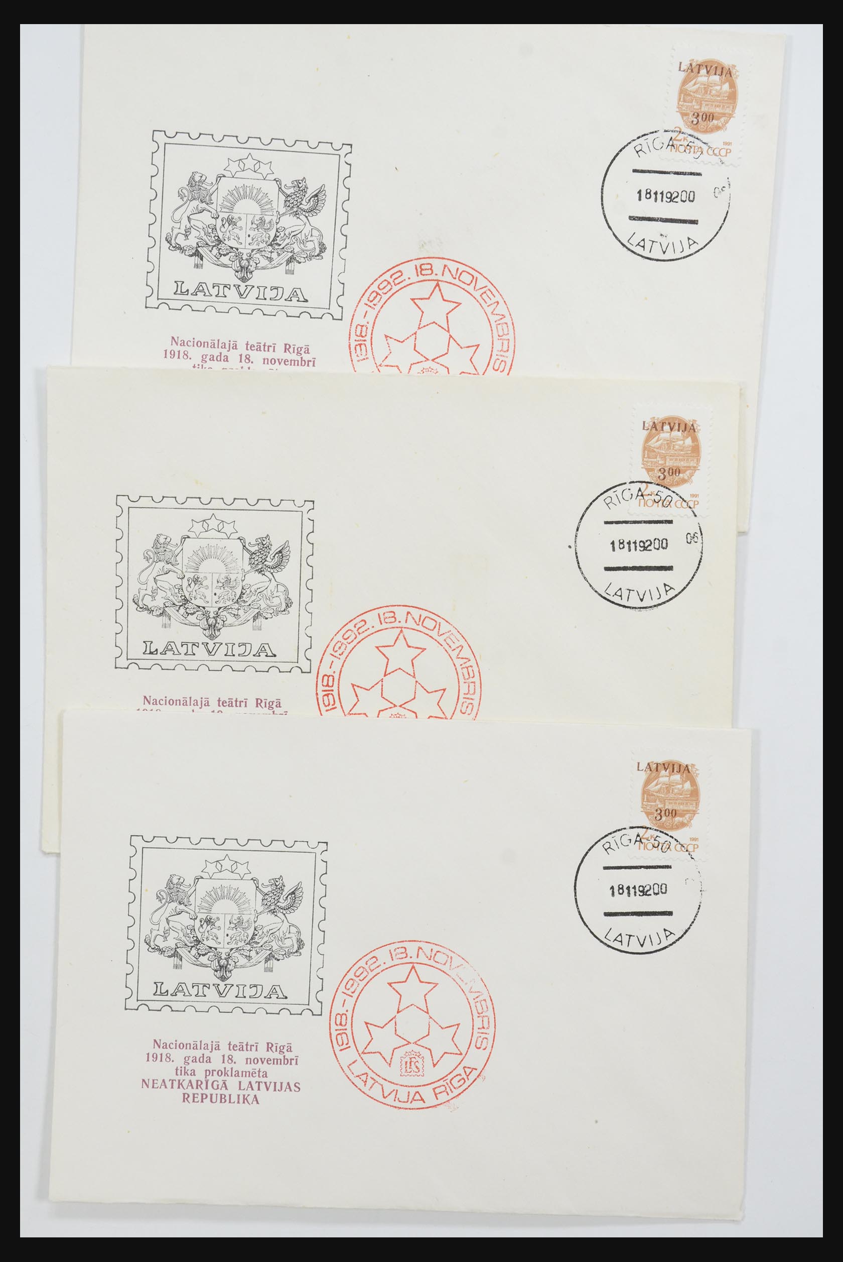 31584 652 - 31584 Latvia covers/FDC's and postal stationeries 1990-1992.