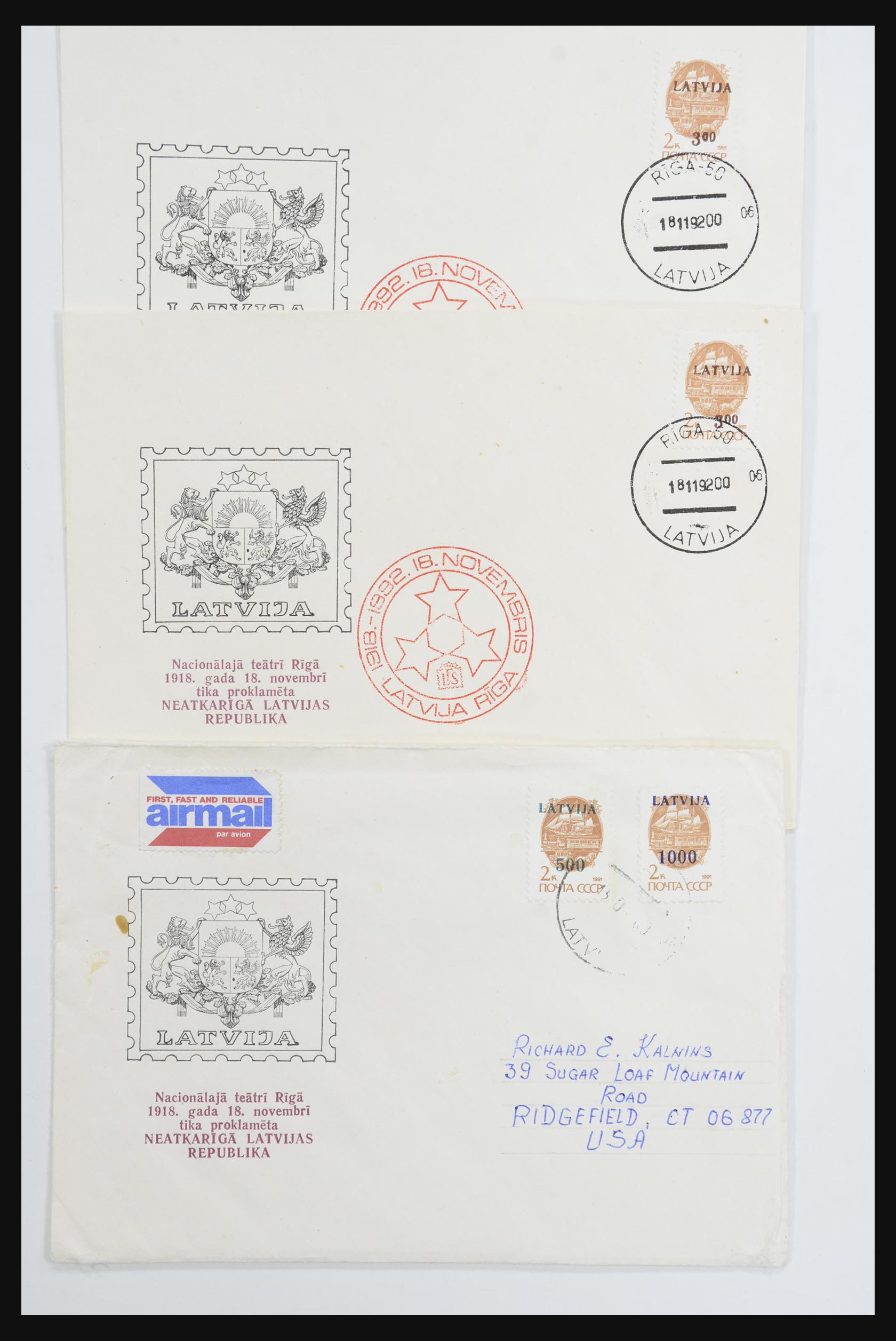 31584 653 - 31584 Letland brieven/FDC's en postwaardestukken 1990-1992.
