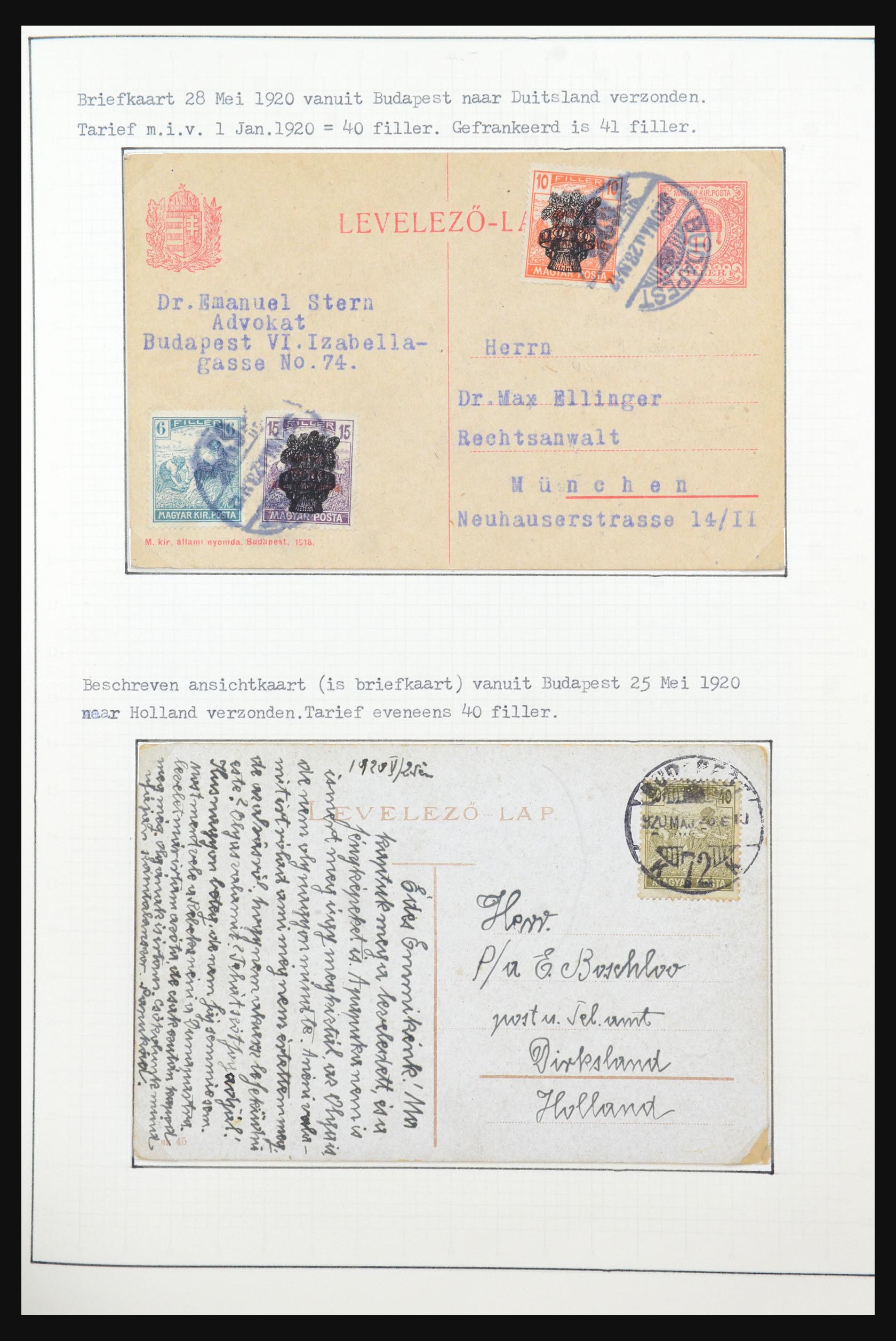 31647 020 - 31647 Hongarije 1927-1946 tentoonstellingsverzameling.