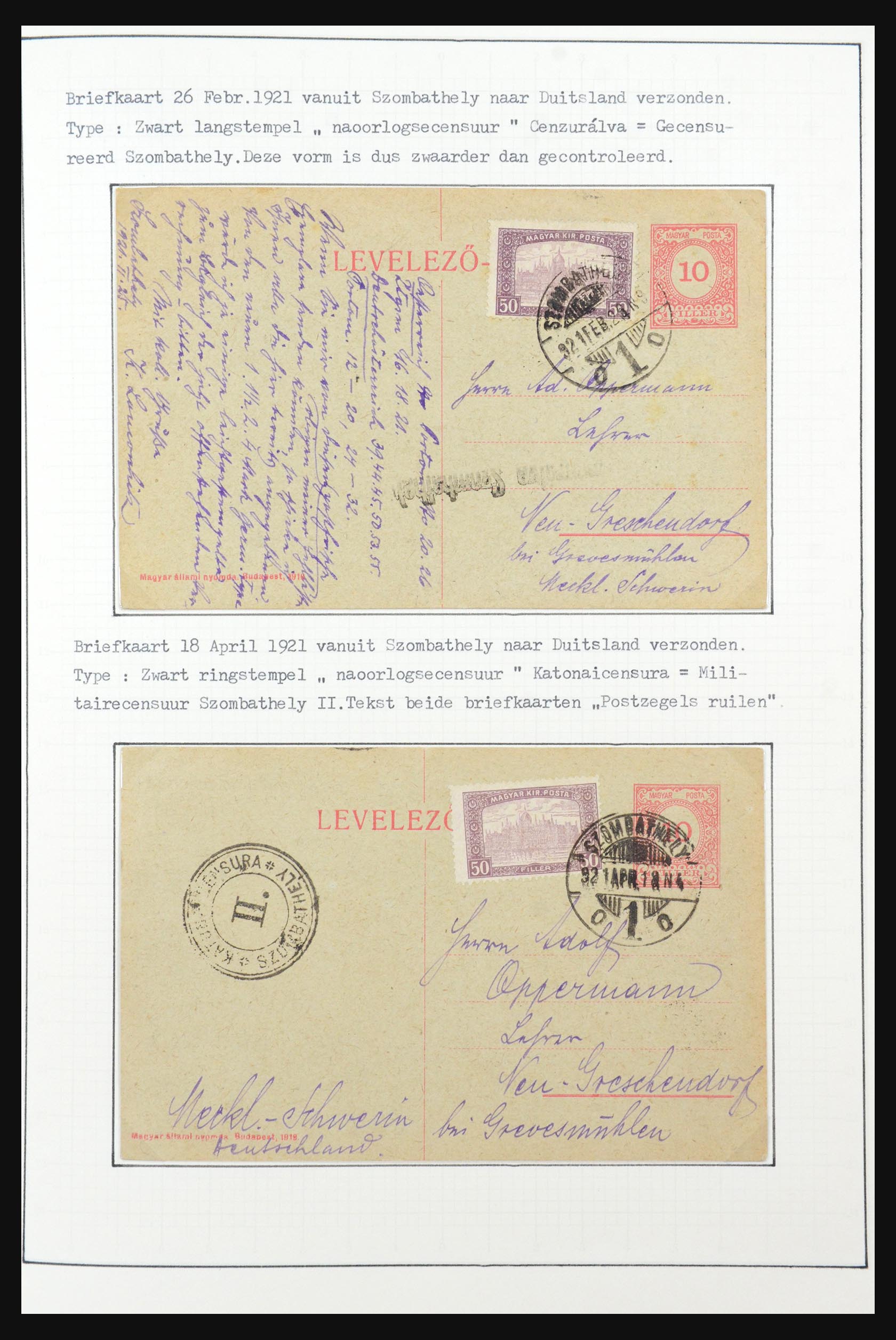 31647 025 - 31647 Hongarije 1927-1946 tentoonstellingsverzameling.