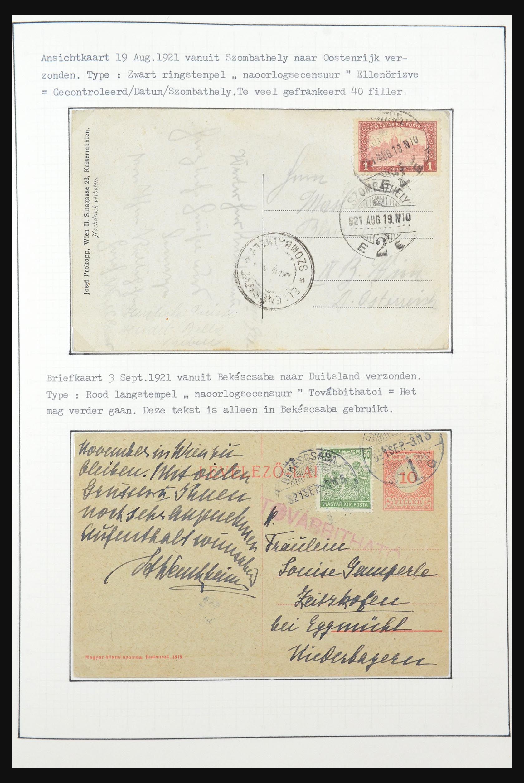 31647 026 - 31647 Hongarije 1927-1946 tentoonstellingsverzameling.