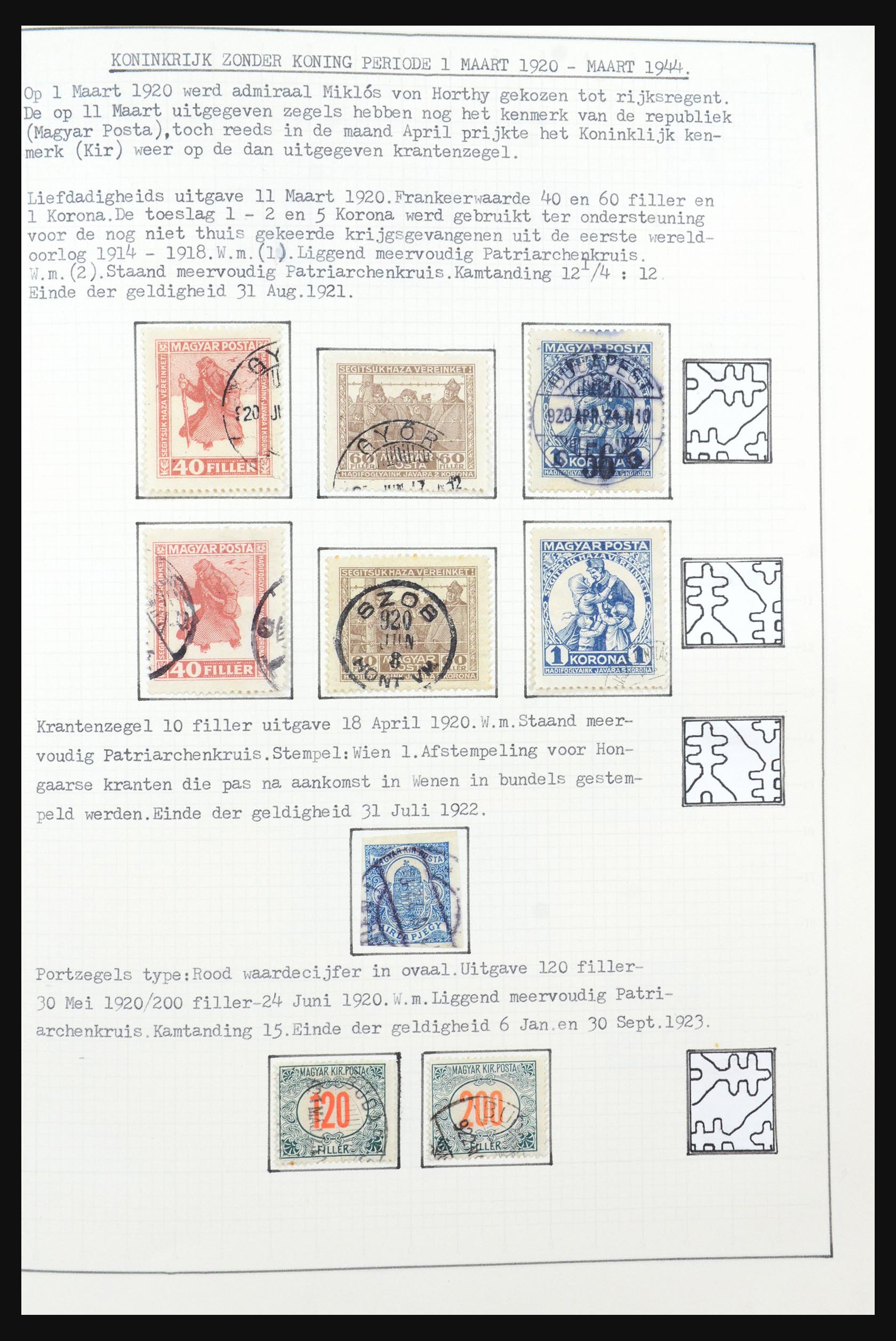 31647 028 - 31647 Hongarije 1927-1946 tentoonstellingsverzameling.