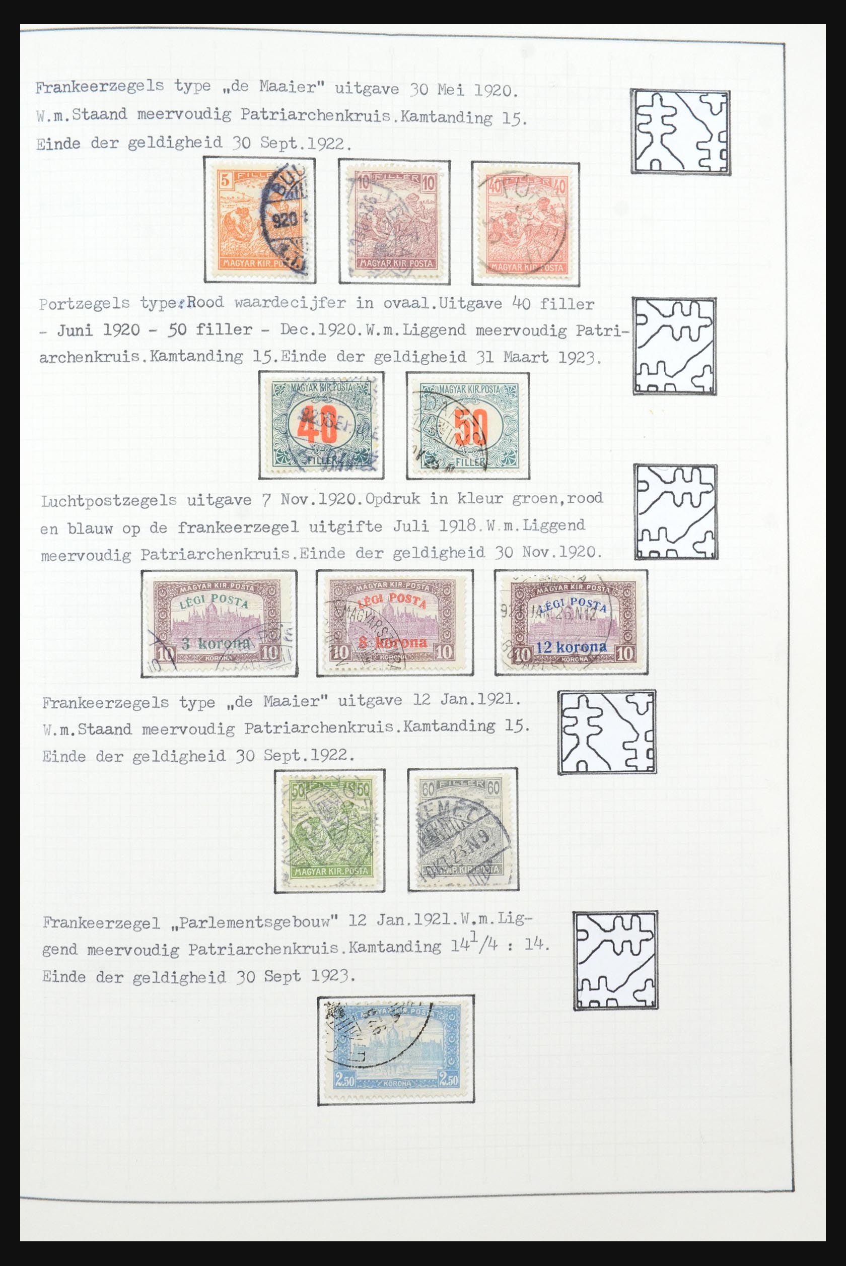 31647 029 - 31647 Hongarije 1927-1946 tentoonstellingsverzameling.