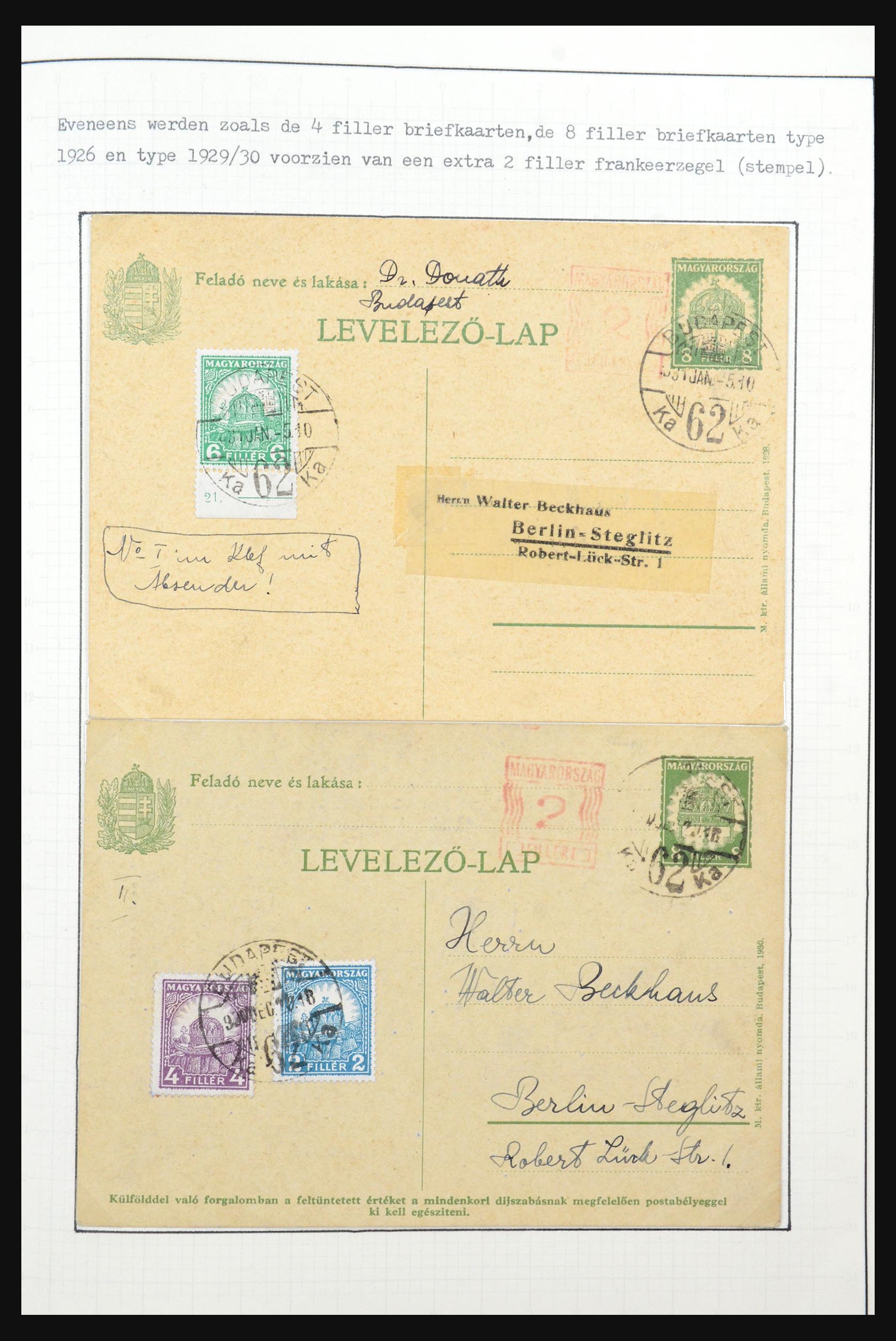 31647 052 - 31647 Hongarije 1927-1946 tentoonstellingsverzameling.