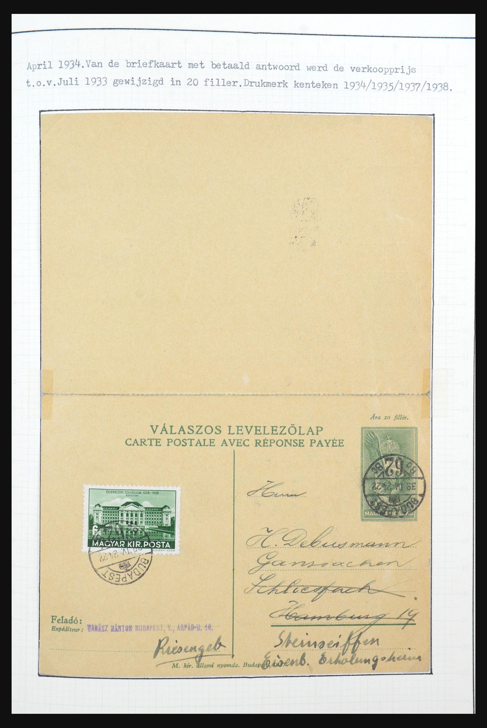 31647 058 - 31647 Hongarije 1927-1946 tentoonstellingsverzameling.