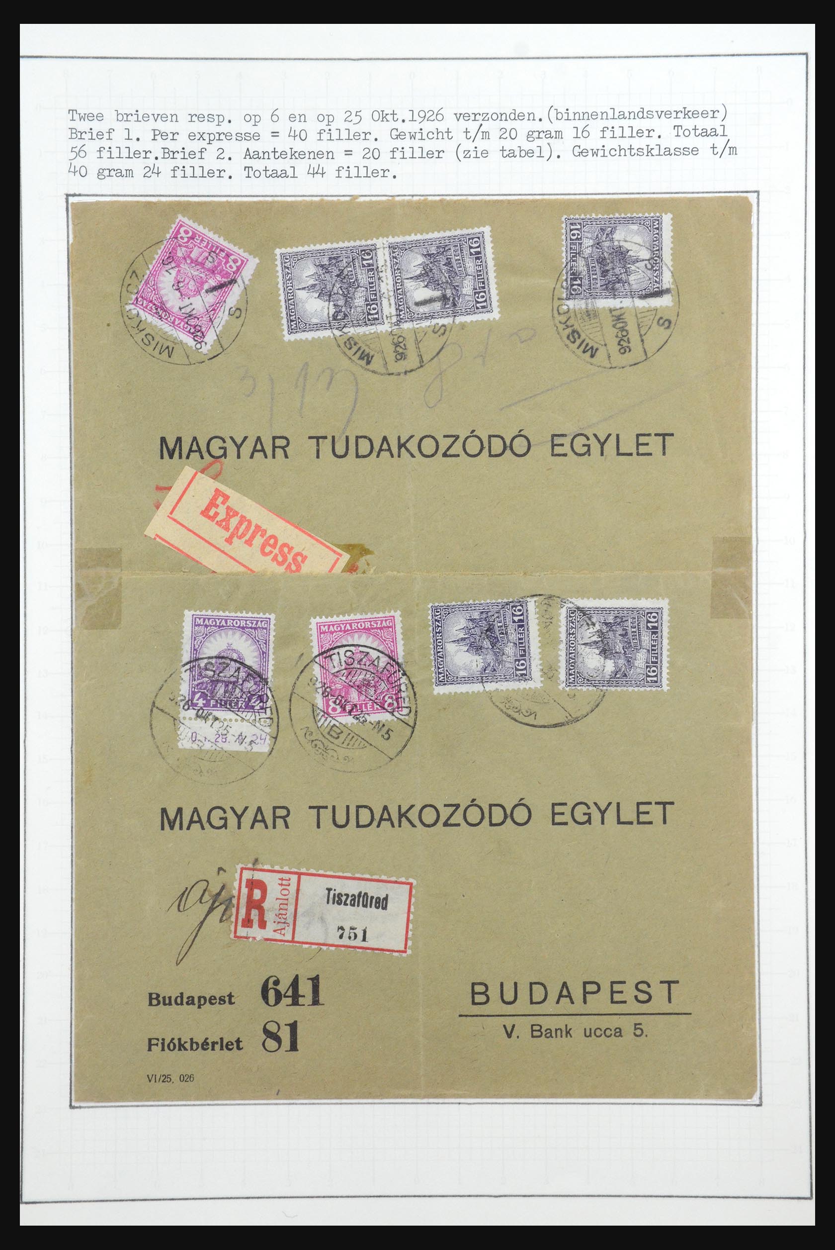 31647 081 - 31647 Hongarije 1927-1946 tentoonstellingsverzameling.