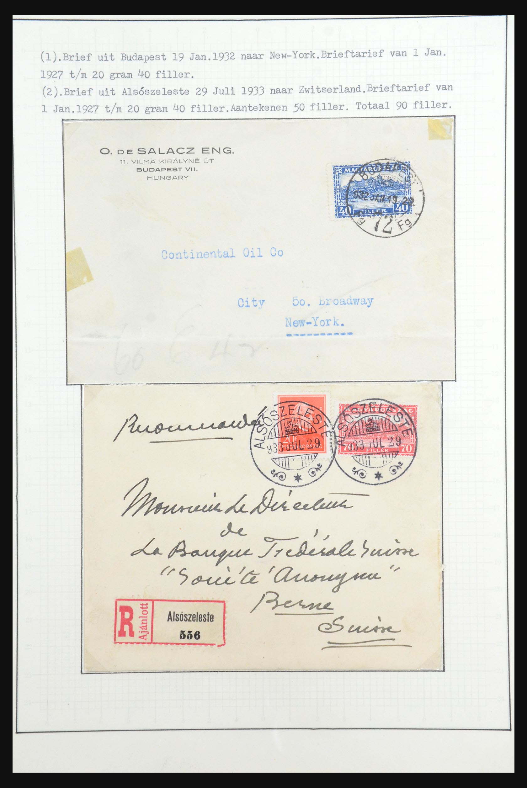 31647 096 - 31647 Hongarije 1927-1946 tentoonstellingsverzameling.