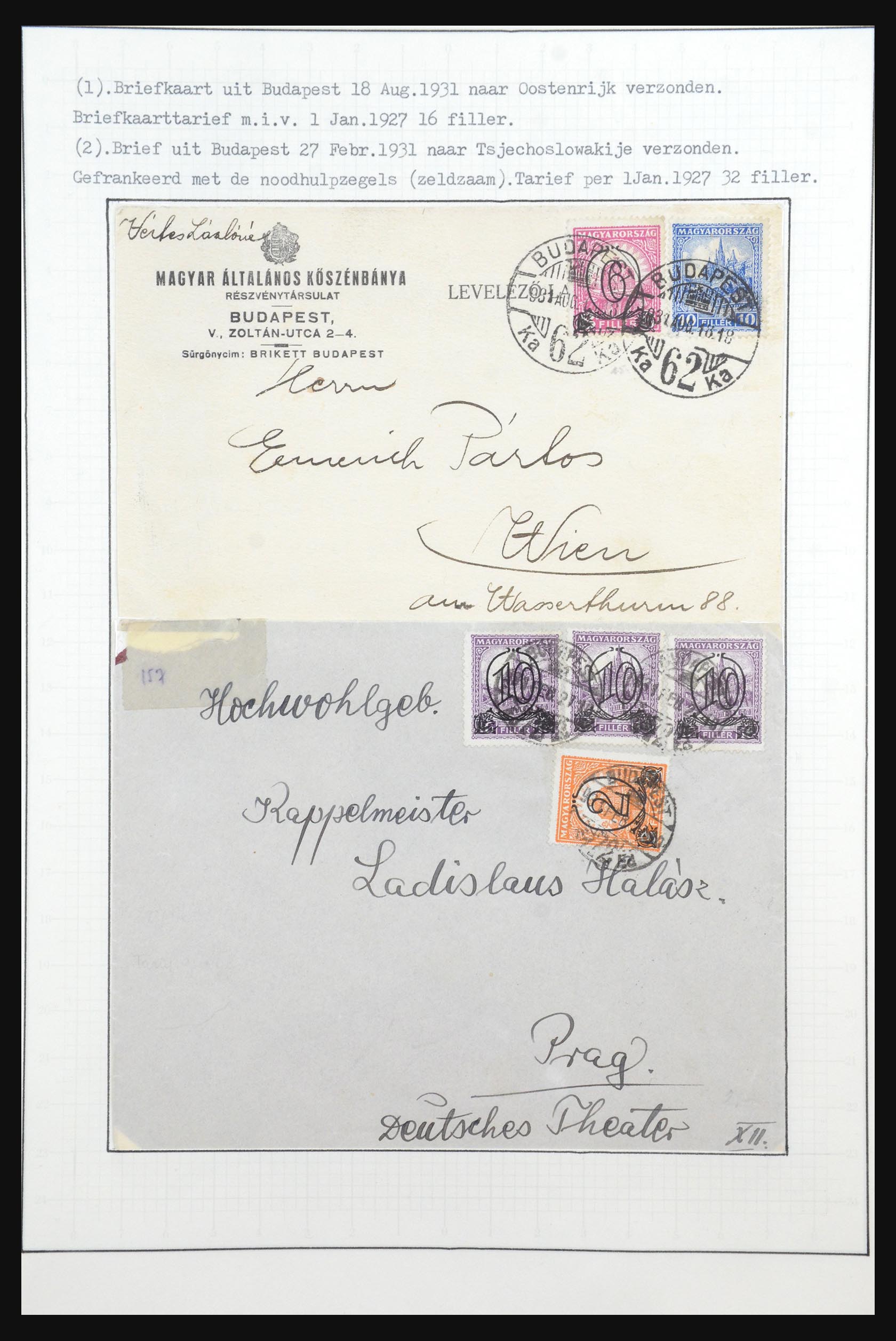 31647 099 - 31647 Hongarije 1927-1946 tentoonstellingsverzameling.