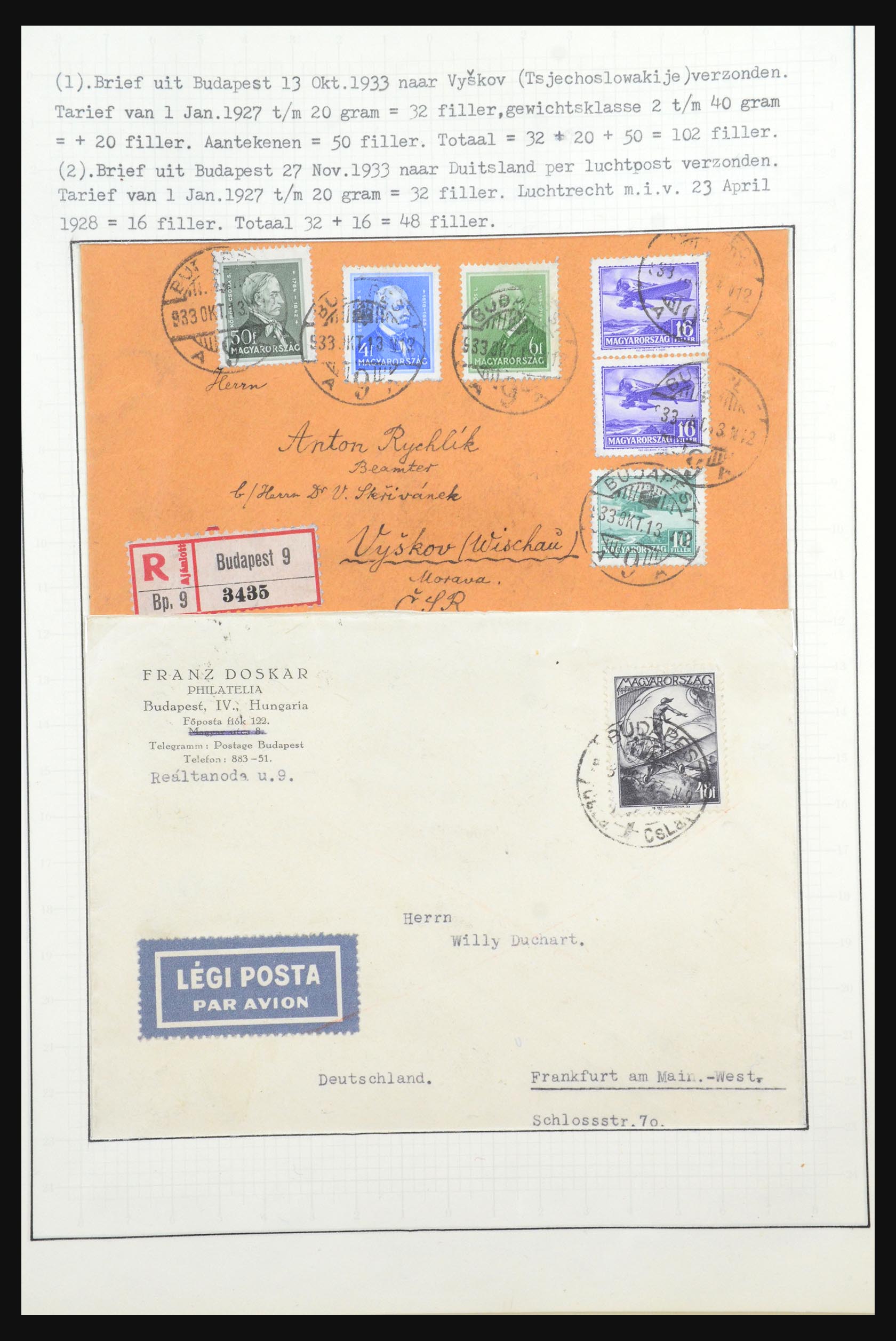 31647 103 - 31647 Hongarije 1927-1946 tentoonstellingsverzameling.