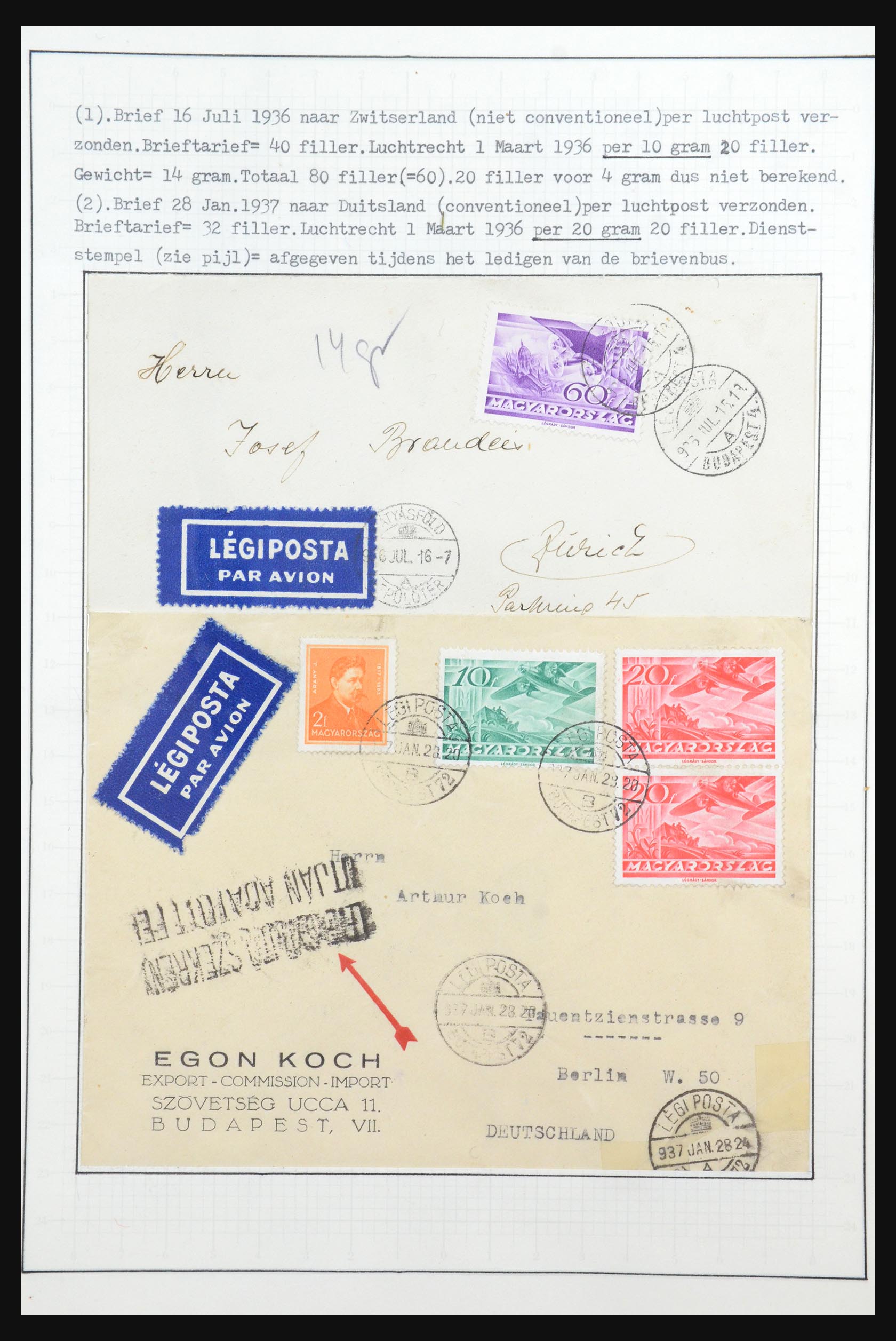 31647 108 - 31647 Hongarije 1927-1946 tentoonstellingsverzameling.