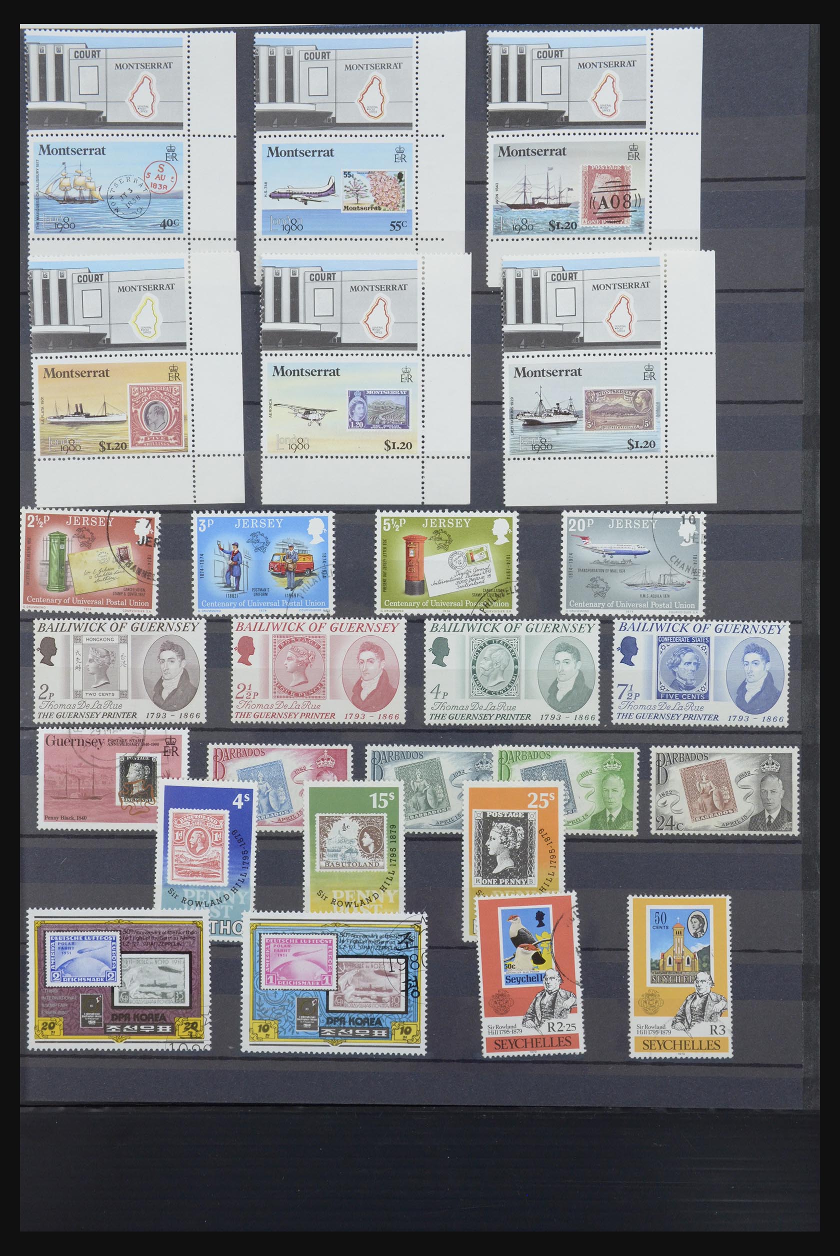 31652 075 - 31652 Motief: postzegel op postzegel 1940-1993.