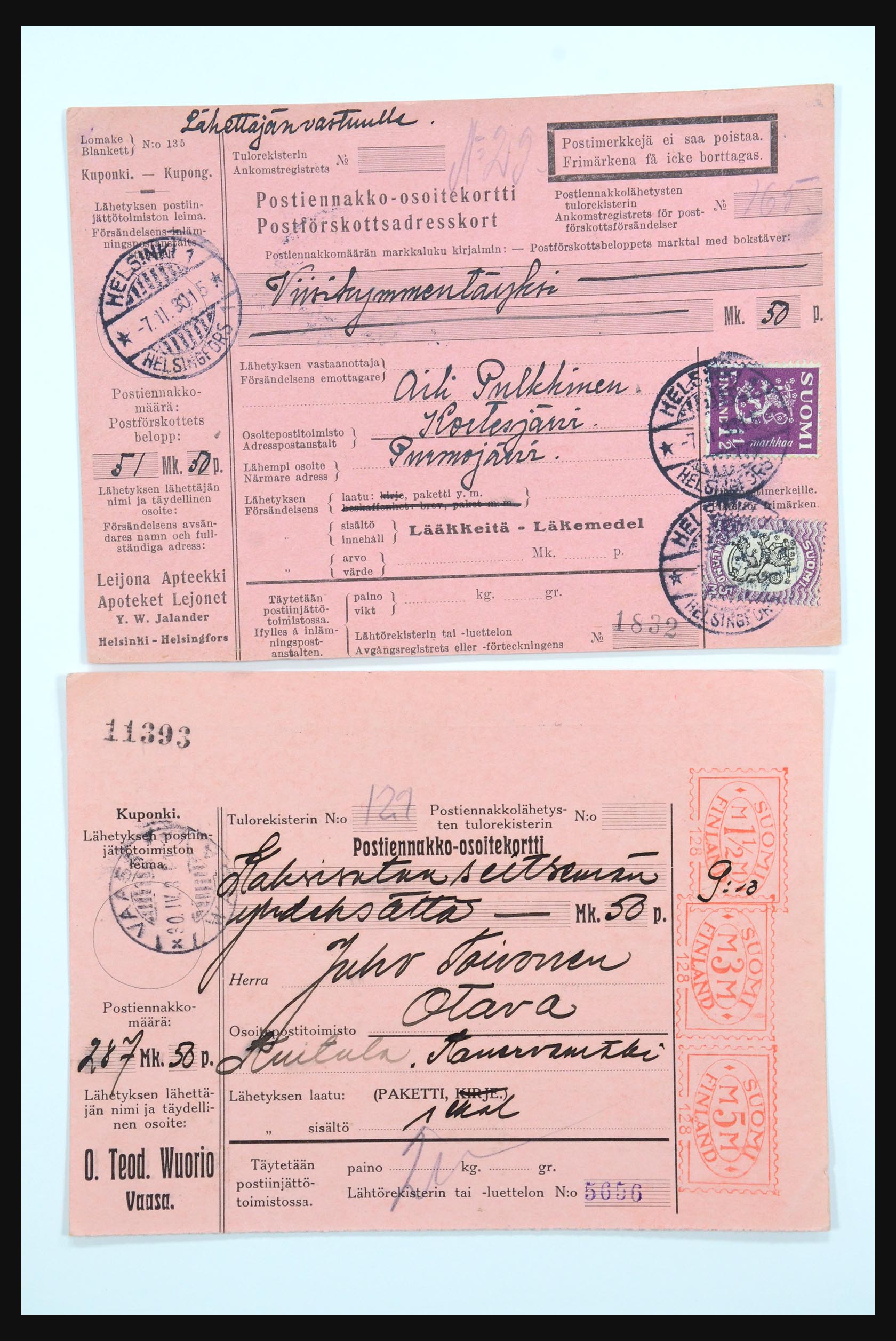 31658 060 - 31658 Finland covers 1833-1960.